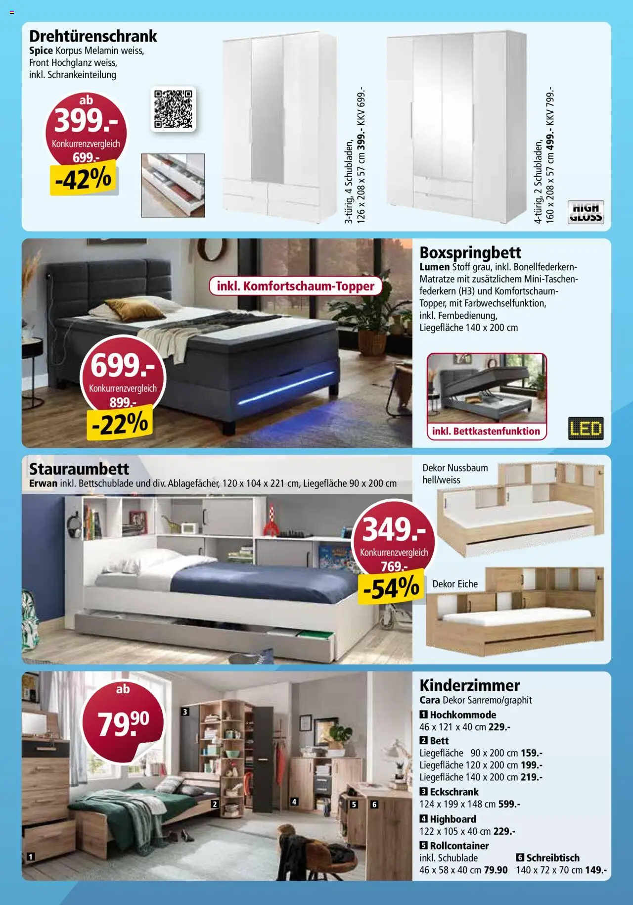 Otto's Aktionen Online Katalog ab 25.08.2025 | Seite: 32 | Produkte: Highboard, Rollcontainer, Drehtürenschrank, Bett