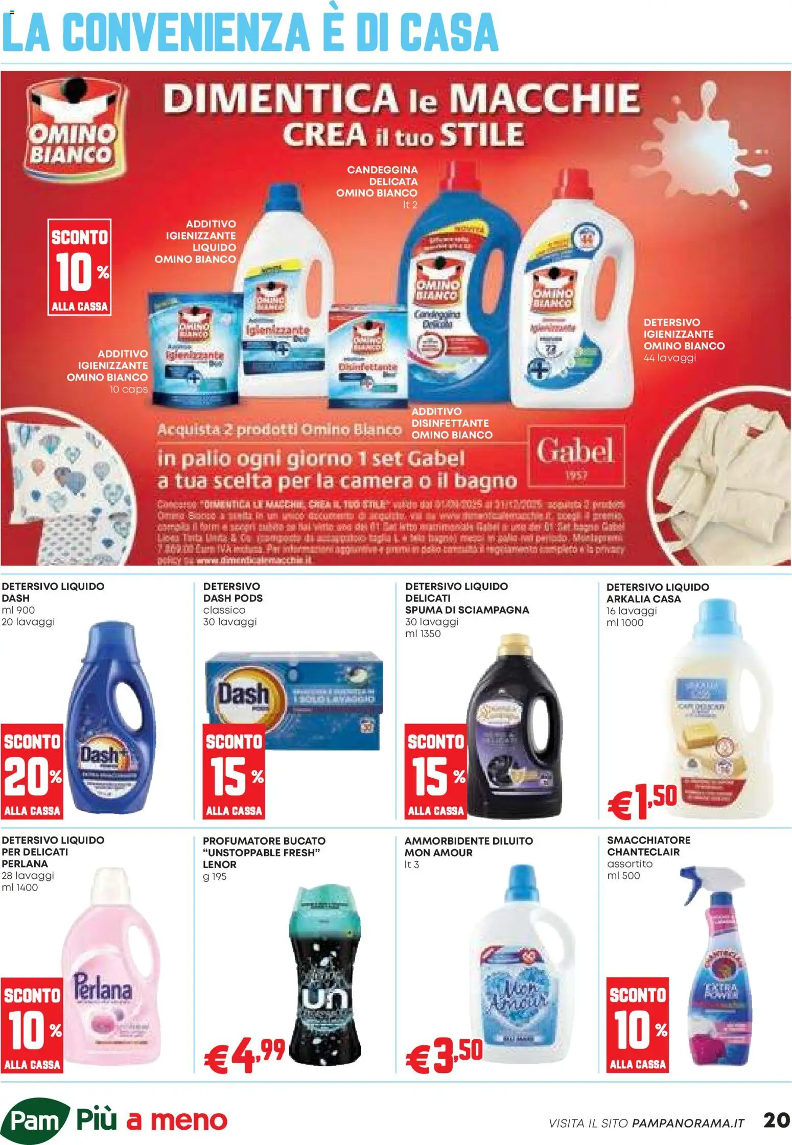 Volantino PAM del 23.10.2025 | Pagina: 20 | Prodotti: Ammorbidente, Smacchiatore, Candeggina, Bagno