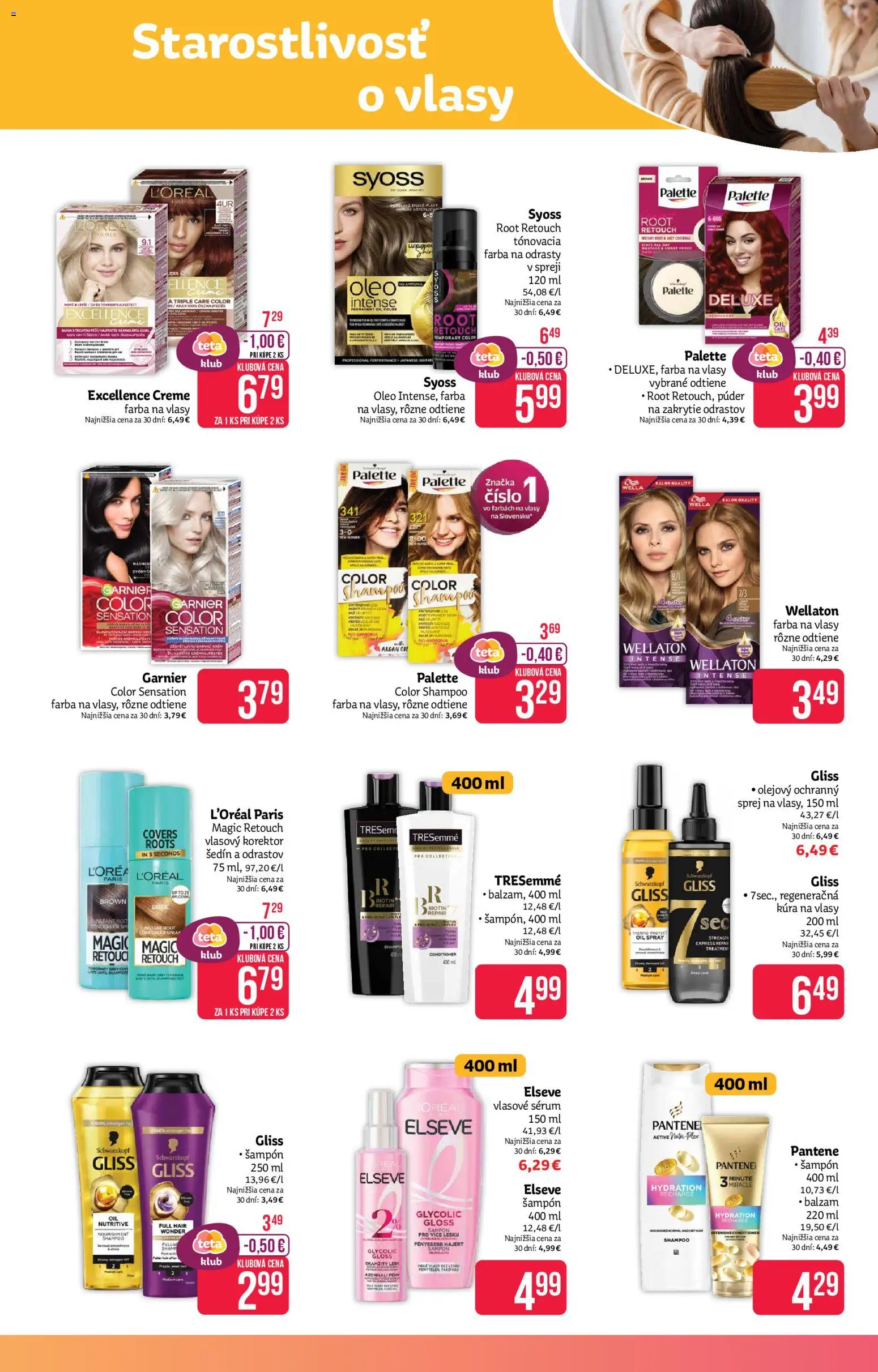 Nové Teta drogerie akcie – leták je platný od 16.02.2026 | Strana: 7 | Produkty: Korektor, Púder, Šampón, Farba na vlasy