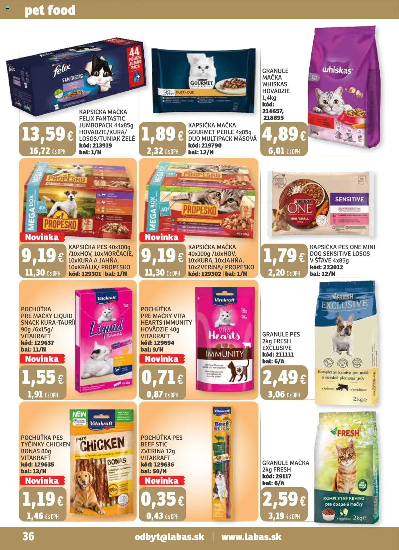 Labaš magazín │ platný od 22.08.2025 | Strana: 36 | Produkty: Felix, Losos, Whiskas