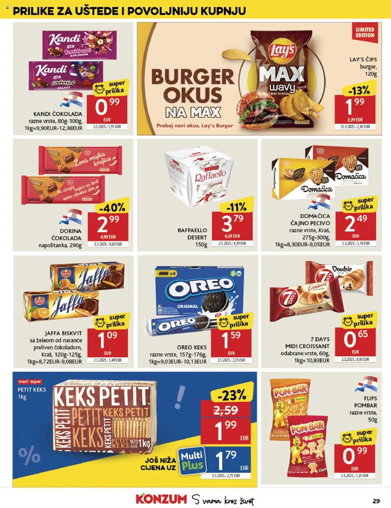 Konzum katalog | vrijedi od 15.10.2025 | Stranica: 29 | Proizvodi: Flips, Čokolada, Naranče, Čips