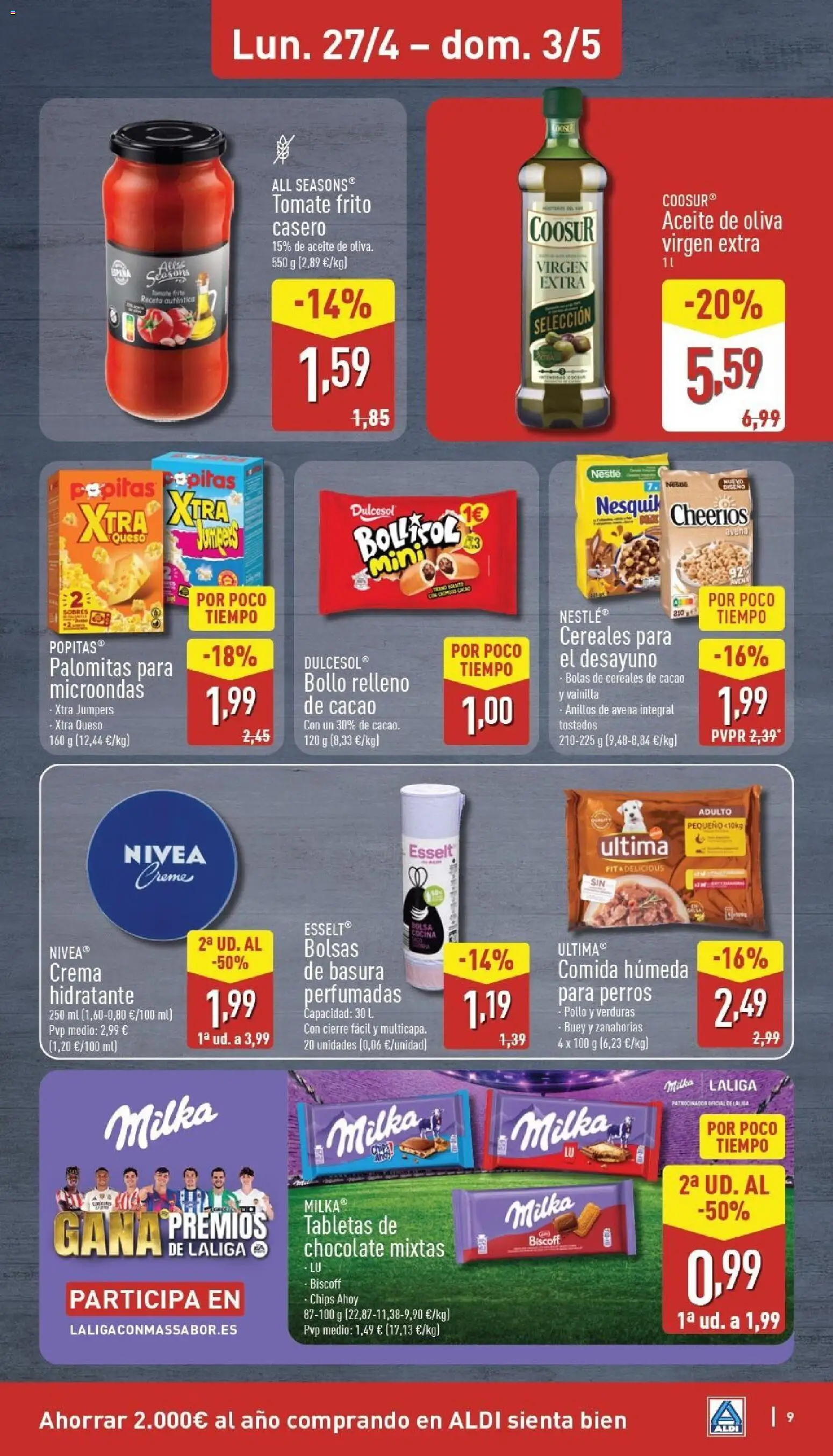 Aldi folleto Península │ válido desde el 27.04.2026 | Página: 9 | Productos: Anillos, Queso, Chocolate, Φρυγανιές σικάλεως
