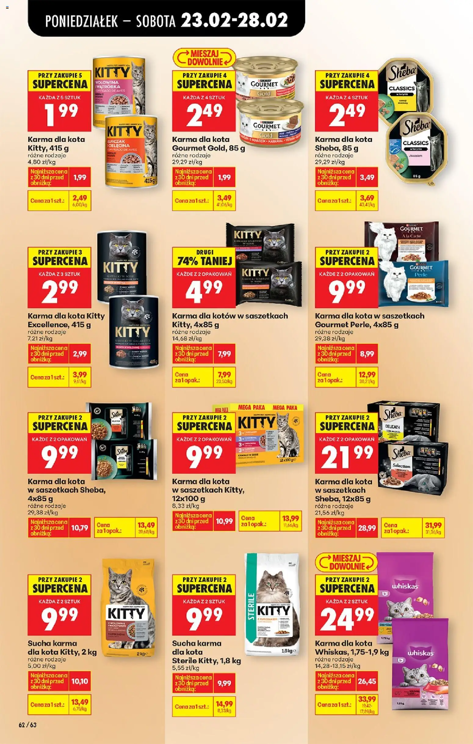 Biedronka Polsko leták od 23.02.2026 | Strana: 74 | Produkty: Gourmet, Whiskas, Sheba