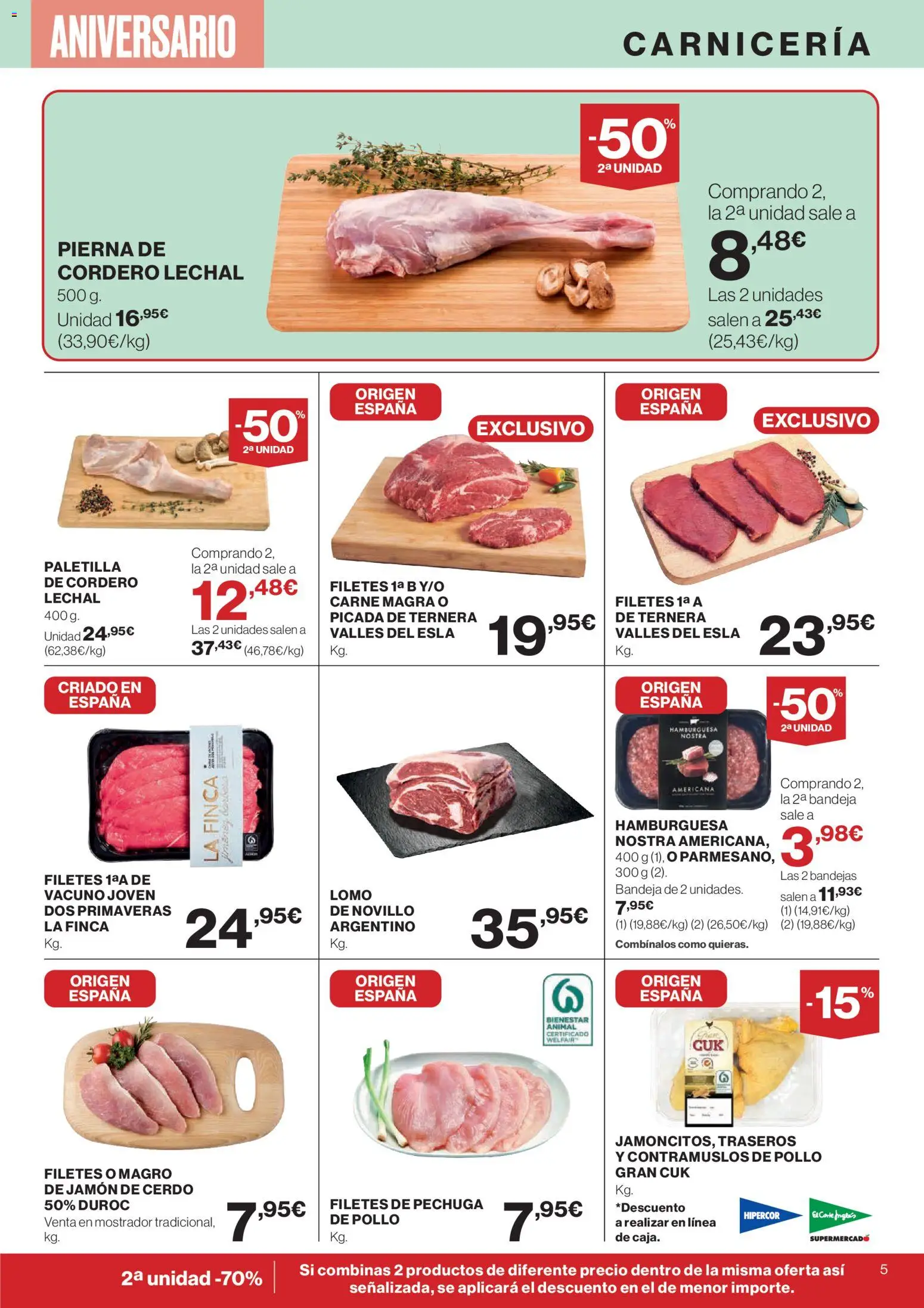 Hipercor catálogo │ válido desde el 23.10.2025 | Página: 5 | Productos: Jamón, Cerdo, Σοκολατούχο γάλα, Bandeja
