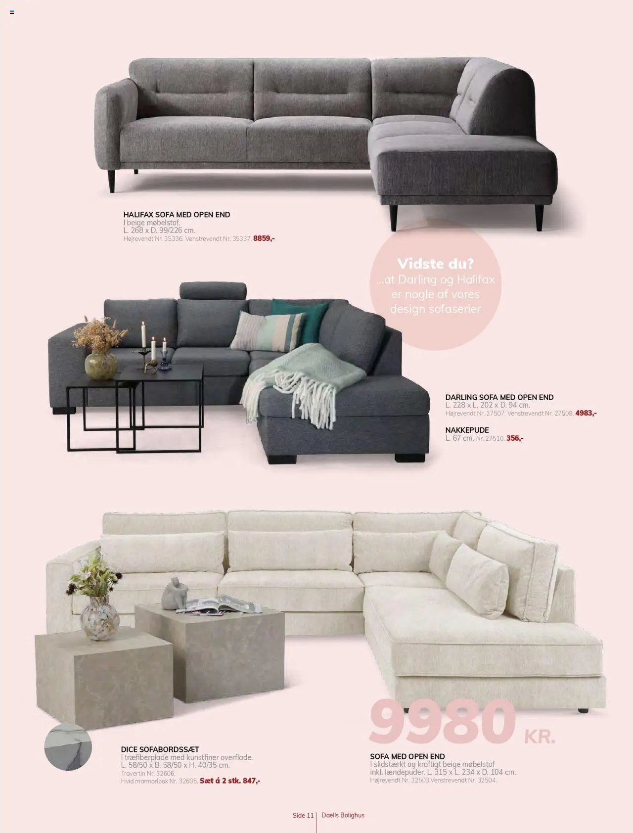 Daells Bolighus tilbudsavis – gyldig fra 14.08.2025 | Side: 11 | Produkter: Sofa