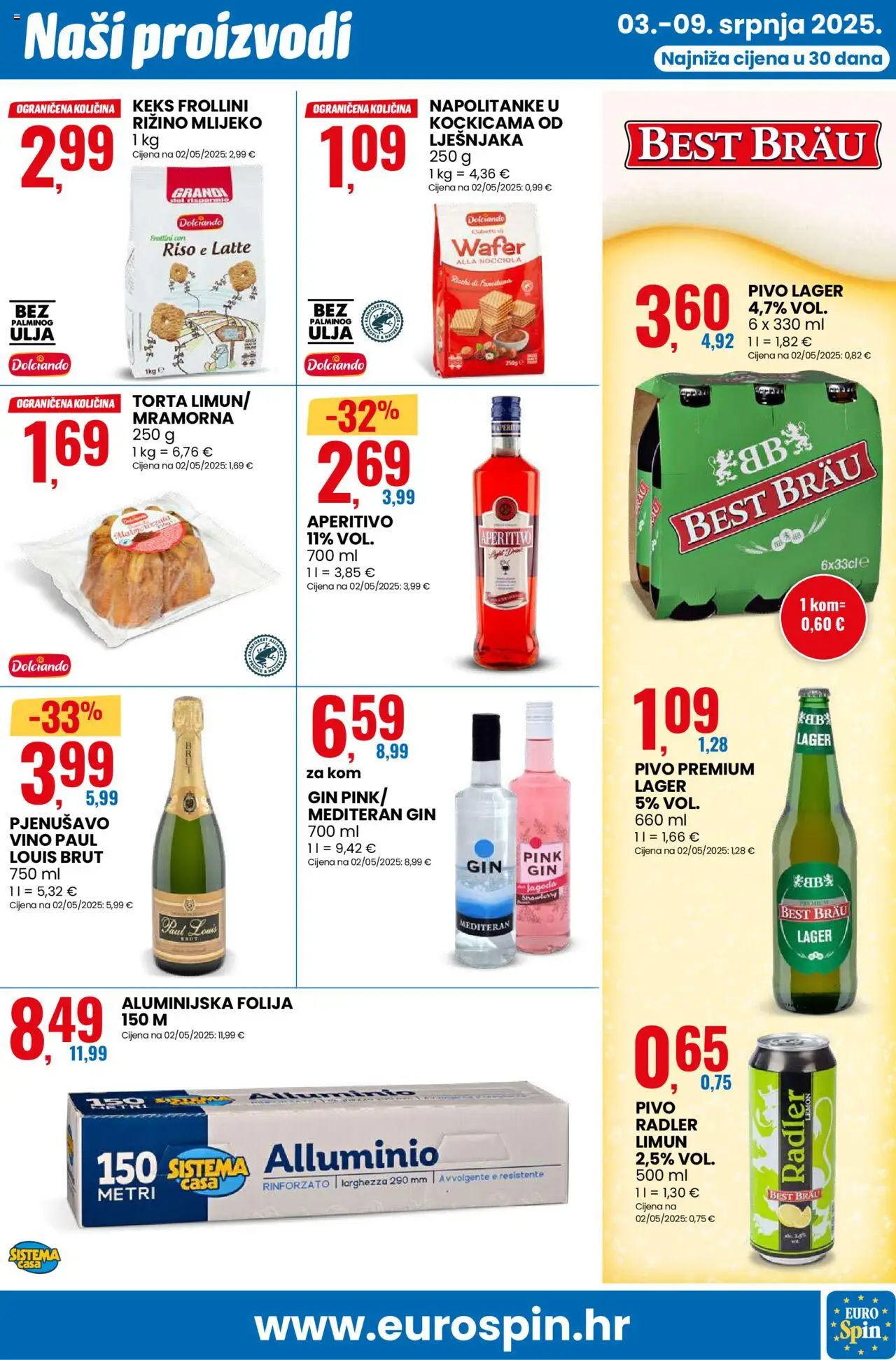 Eurospin katalog | vrijedi od 03.07.2025 | Stranica: 11 | Proizvodi: Radler, Gin, Vino, Keks