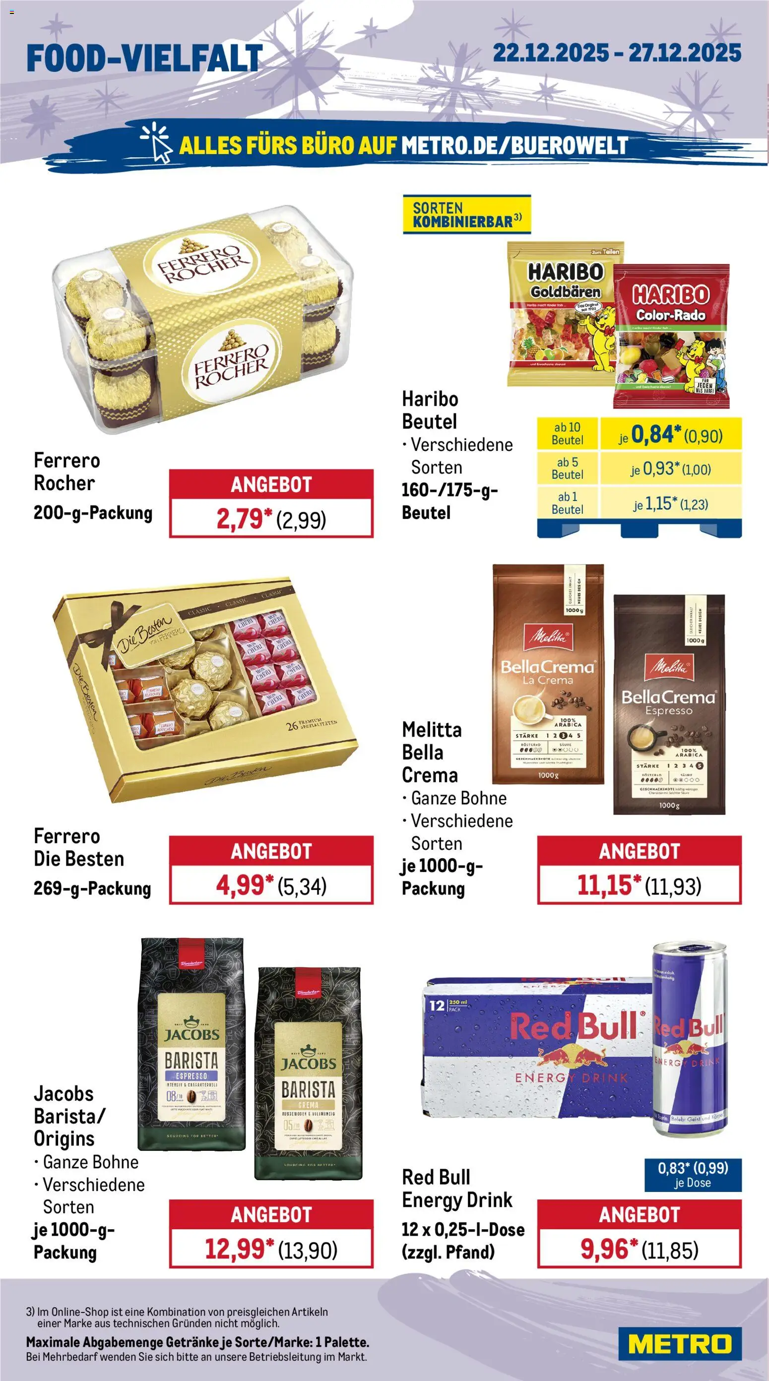 Metro Prospekt 	 – gültig ab 22.12.2025 | Seite: 12 | Produkte: Shirt, Melitta, Ferrero rocher, Energy
