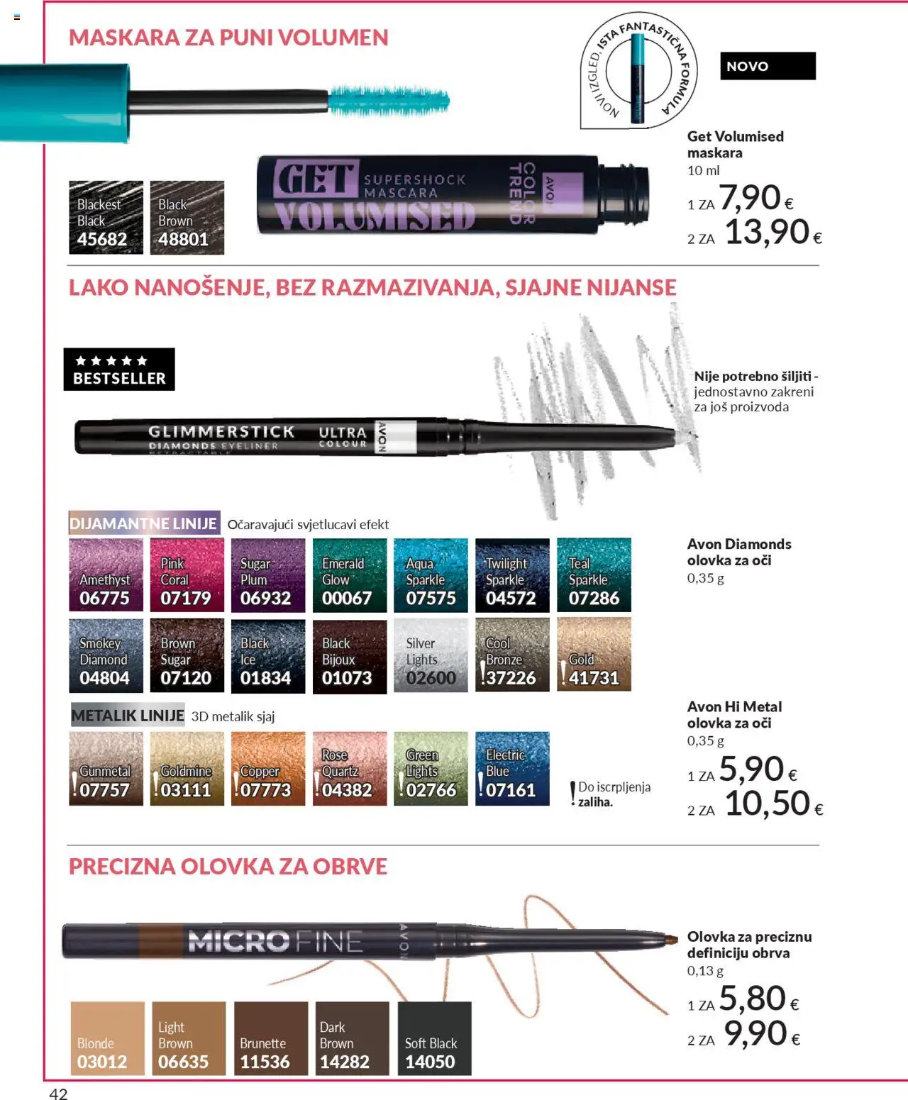 Avon katalog | vrijedi od 30.09.2025 | Stranica: 42 | Proizvodi: Maskara, Olovka za obrve, Olovka za oči