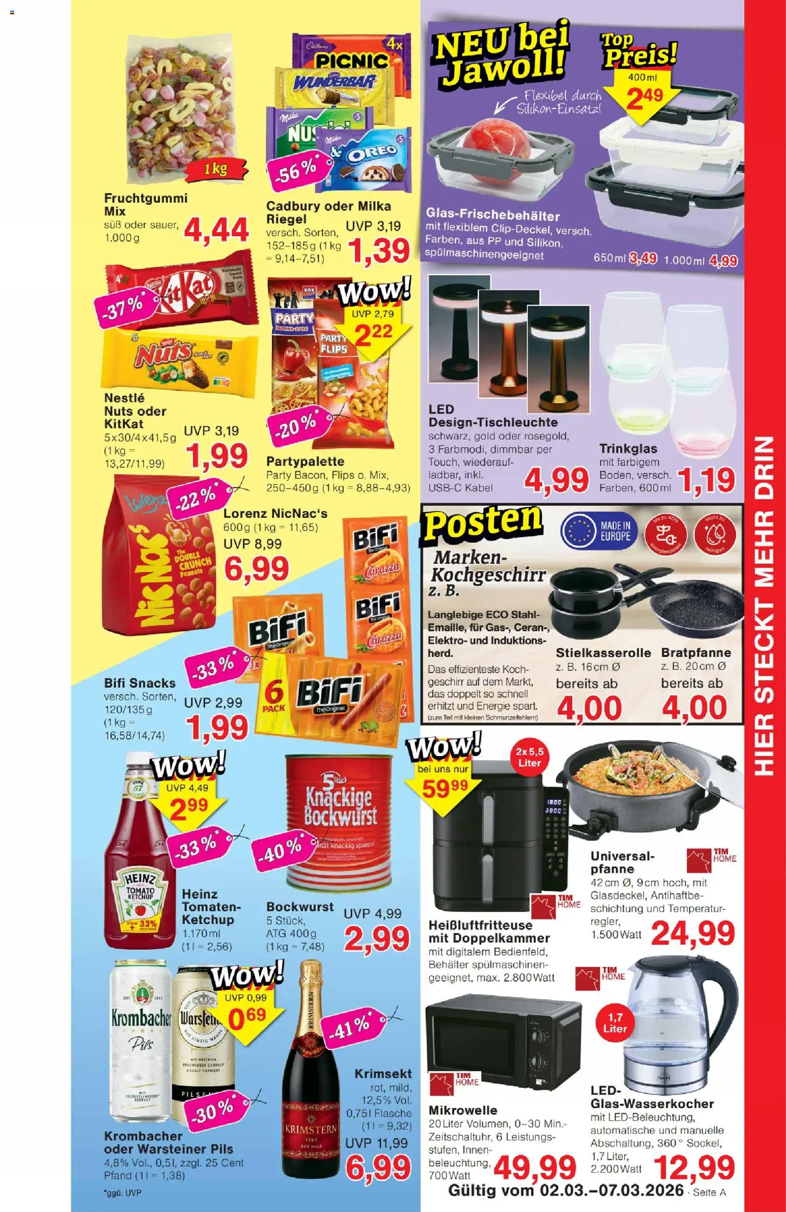 Wiglo Wunderland Prospekt 	 – gültig ab 02.03.2026 | Seite: 5 | Produkte: Kabel, Bockwurst, Mikrowelle, Milka