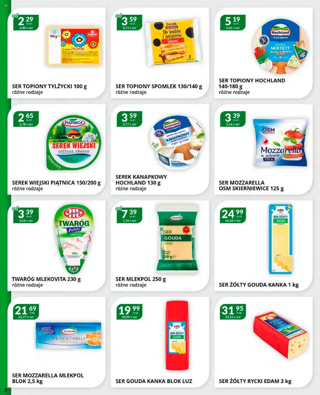 Eurocash Gazetka od 20.10.2025 | Strona: 8 | Produkty: Serek, Serek wiejski, Salami, Twaróg