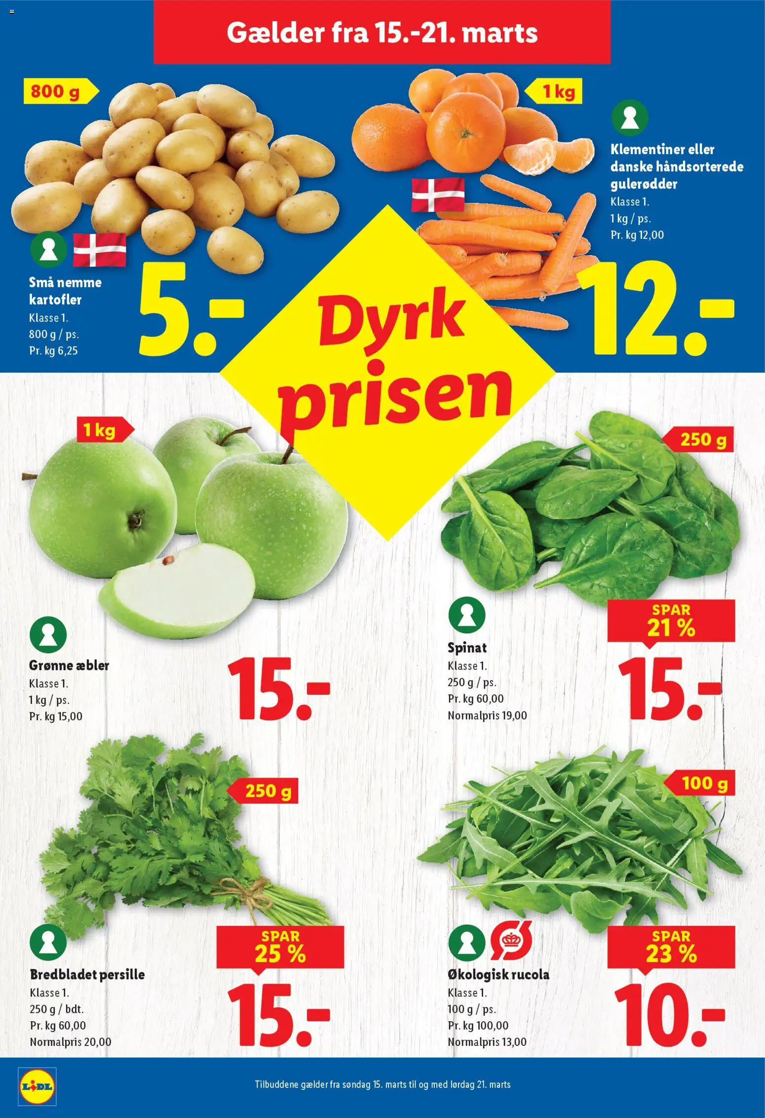 Lidl - Weekend avis tilbudsavis – gyldig fra 19.03.2026 | Side: 17 | Produkter: Æbler, Gulerødder, Kartofler, Spinat