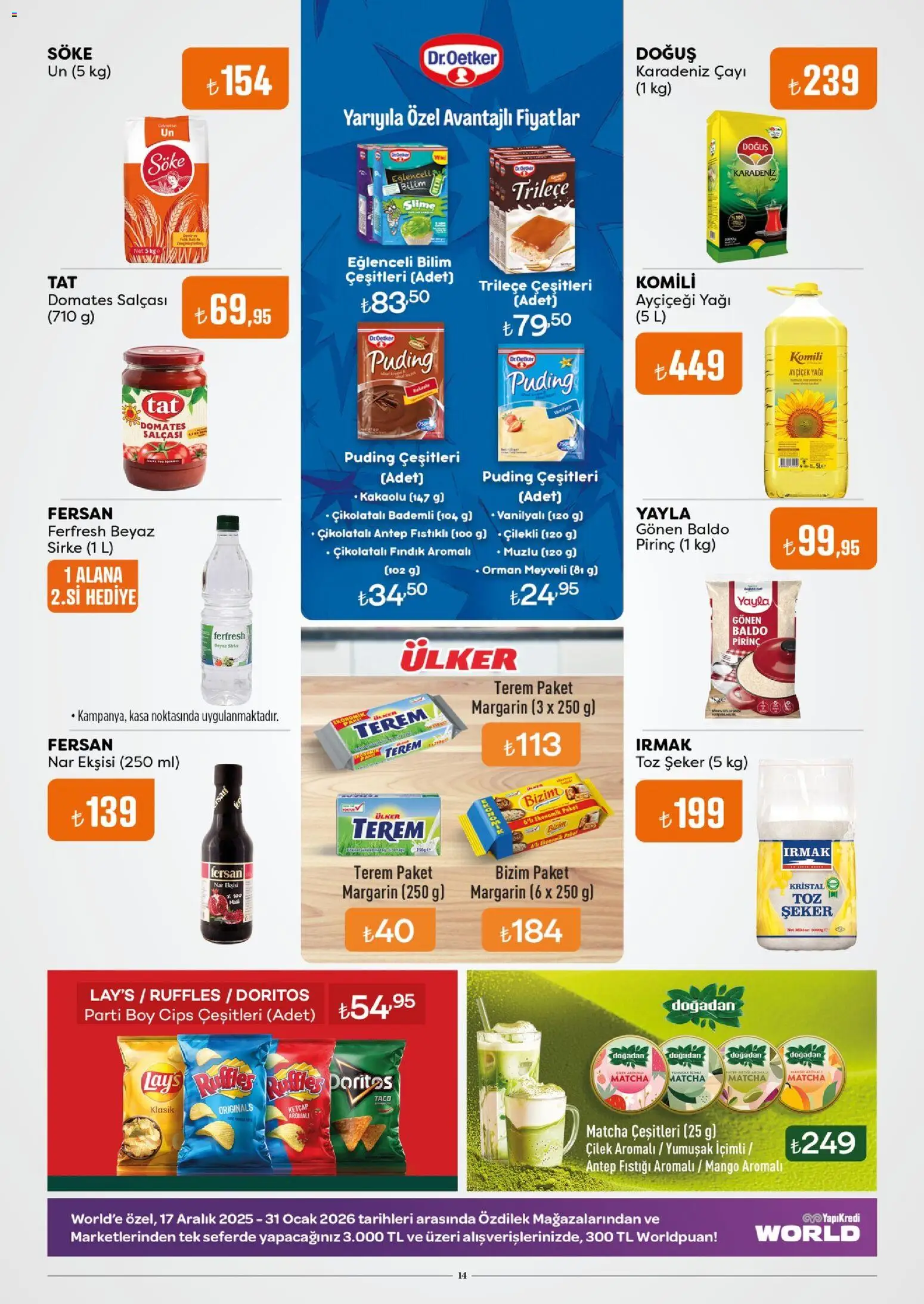 Özdilek Katalog - 15.01.2026 tarihinden itibaren geçerlidir | Sayfa: 14 | Ürünler: Sirke, Nar ekşisi, Çilek, Cips