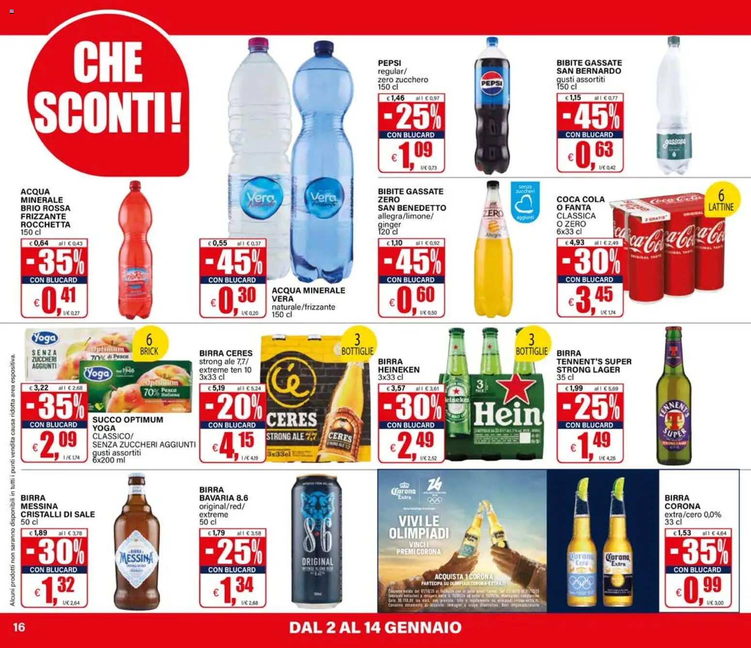 Volantino Il Gigante del 02.01.2026 | Pagina: 16 | Prodotti: Acqua, Sale, Zucchero, Coca Cola Zero