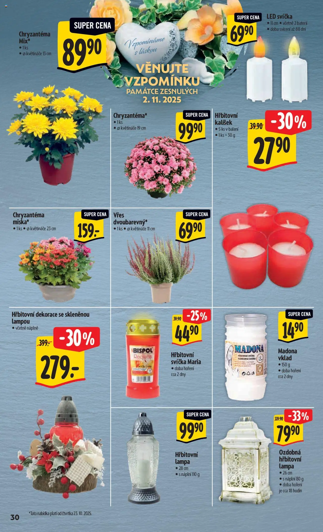 Albert leták - Hypermarket od 22.10.2025 | Strana: 39 | Produkty: Vřes, Svíčka, Lampa, Dekorace