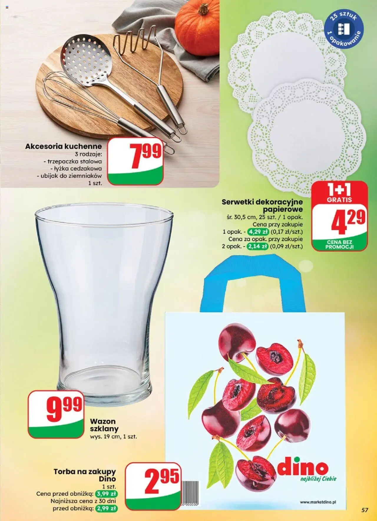 Dino Gazetka od 08.10.2025 | Strona: 57 | Produkty: Torba, Trzepaczka, Wazon