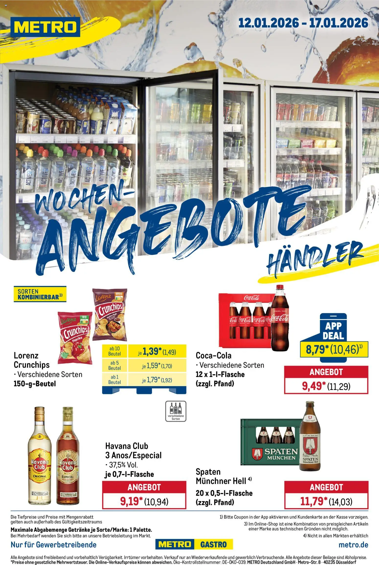 Metro  Wochen-Angebote Händler – gültig ab 12.01.2026 | Seite: 1 | Produkte: Havana club, Coca cola, Cola, Paprika