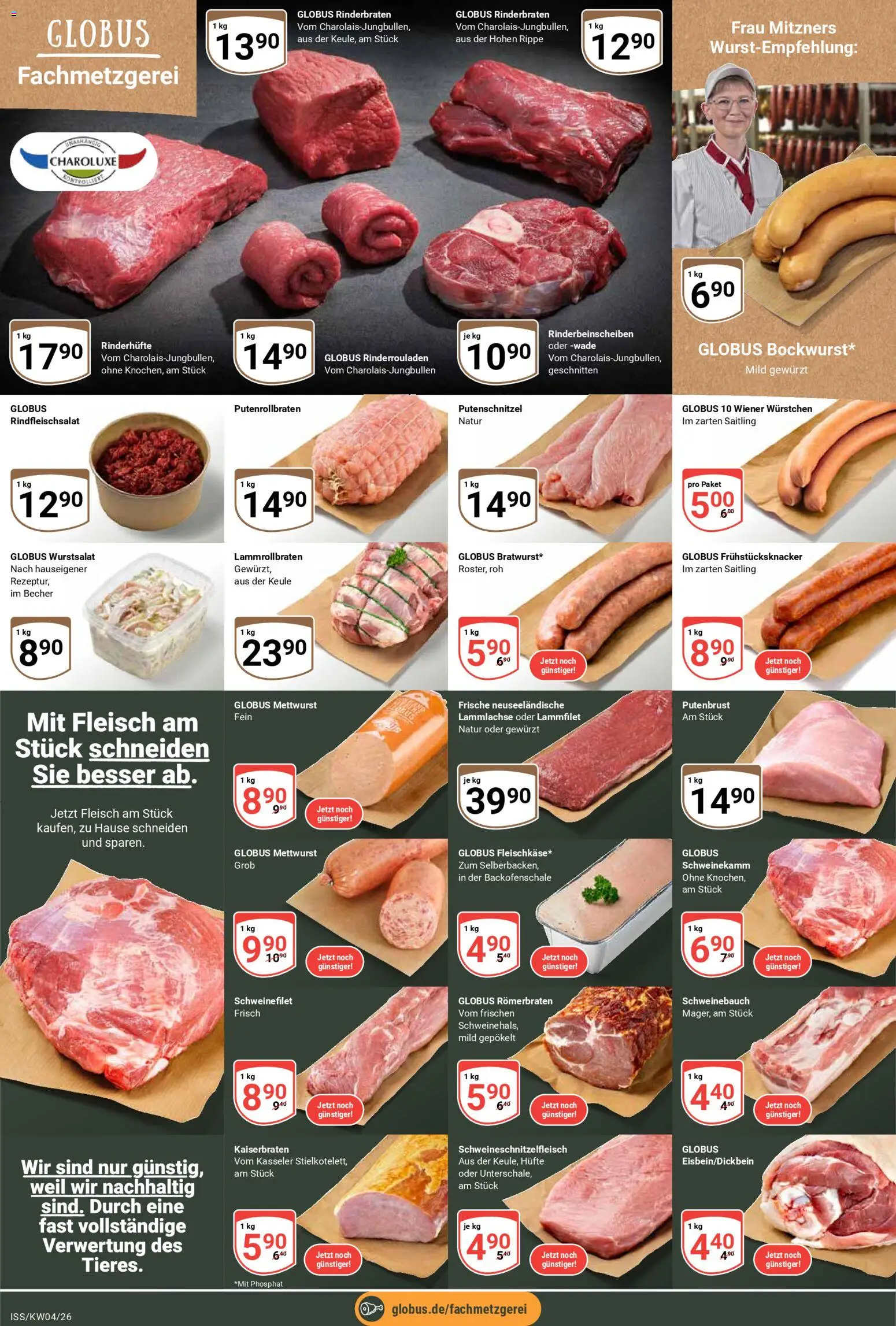 Globus Prospekt 	 – gültig ab 19.01.2026 | Seite: 7 | Produkte: Rinderrouladen, Rinderbraten, Schweinefilet, Fleisch