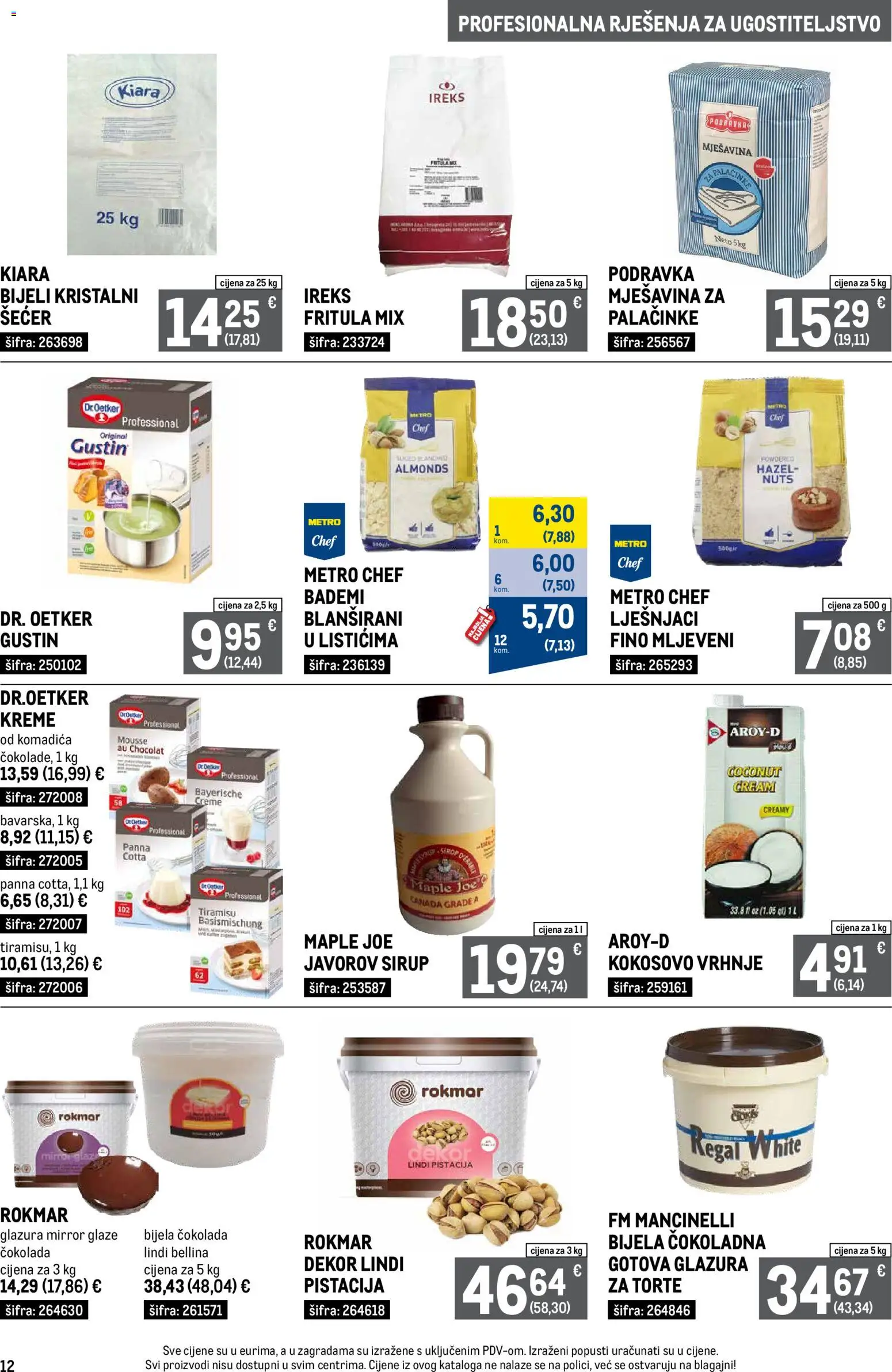 Metro katalog | vrijedi od 01.12.2025 | Stranica: 12 | Proizvodi: Čokolada, Šećer, Regal, Sirup