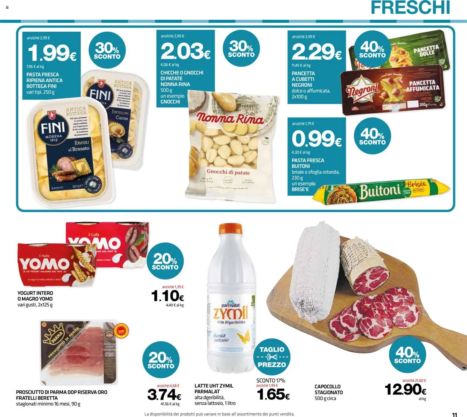 Volantino Superconti del 26.03.2026 | Pagina: 11 | Prodotti: Yogurt, Patate, Prosciutto, Ravioli