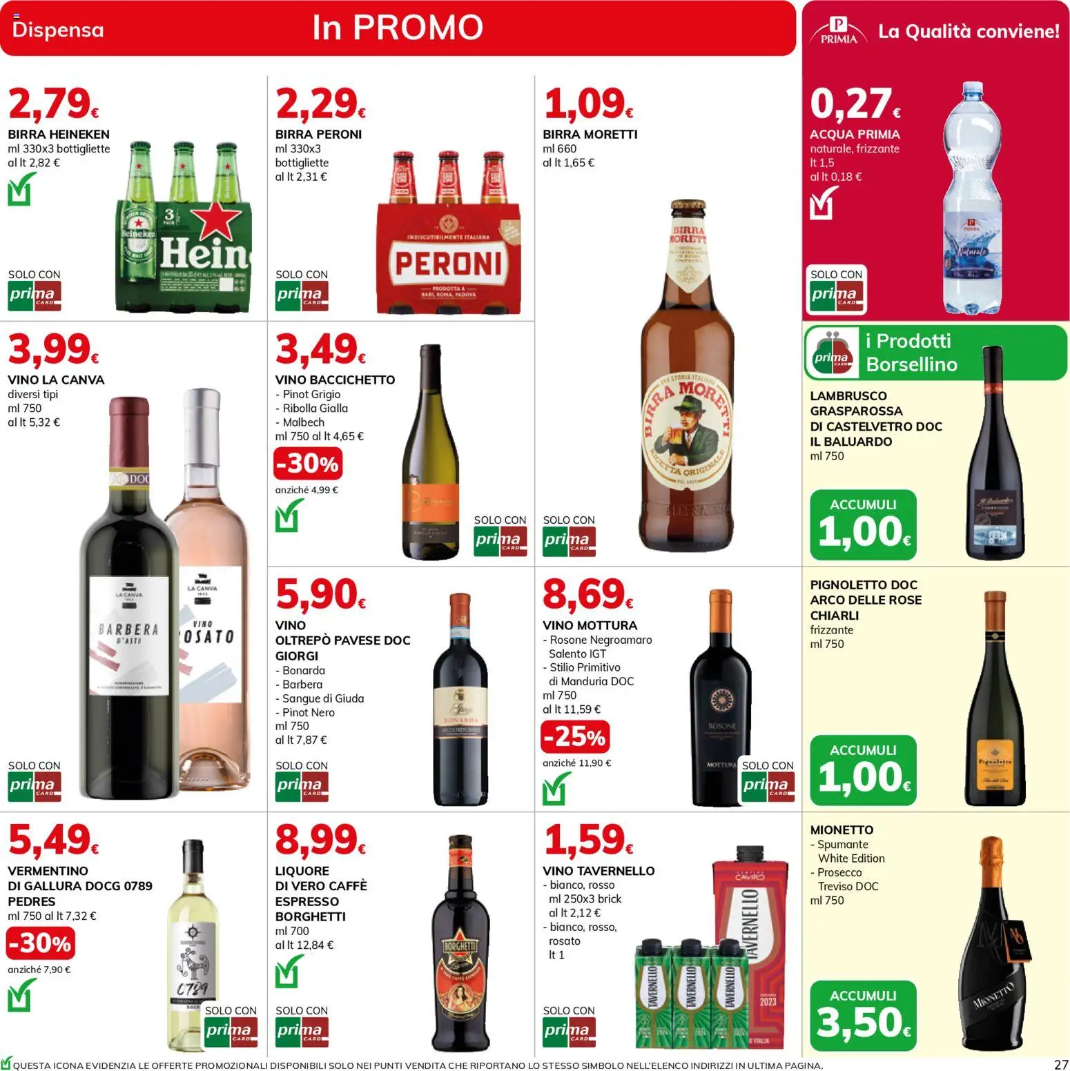 Volantino Basko del 13.01.2026 | Pagina: 27 | Prodotti: Caffè, Acqua, Birra Moretti, Liquore