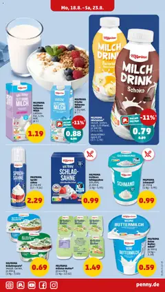 Penny Prospekt 	 - gültig ab dem 18.08.2025 | Seite: 13 | Produkte: Quark, Schlagsahne, Milch, Haltbare milch