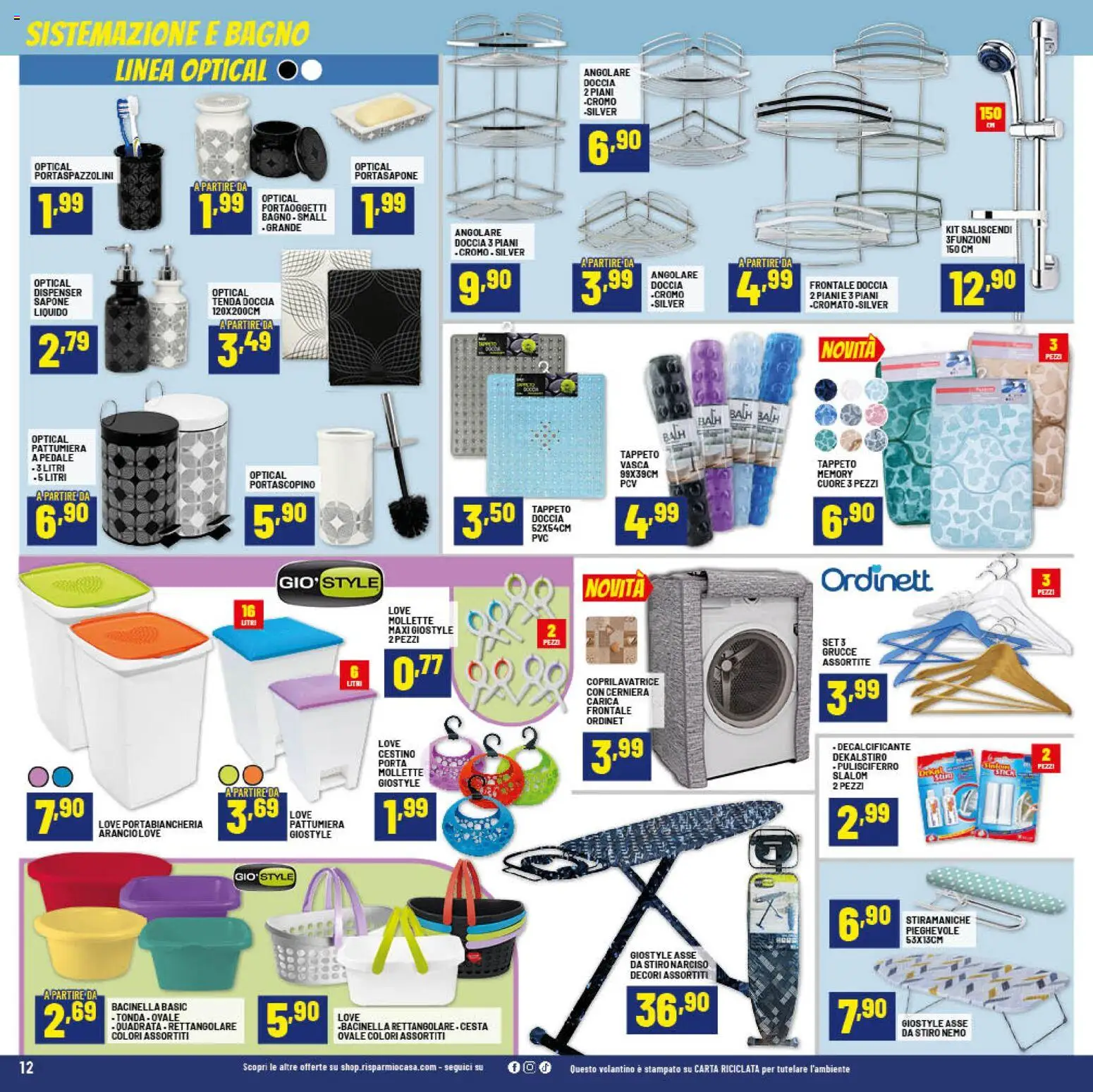 Volantino RisparmioCasa del 26.02.2026 | Pagina: 12 | Prodotti: Sapone, Tenda, Bagno, Tappeto