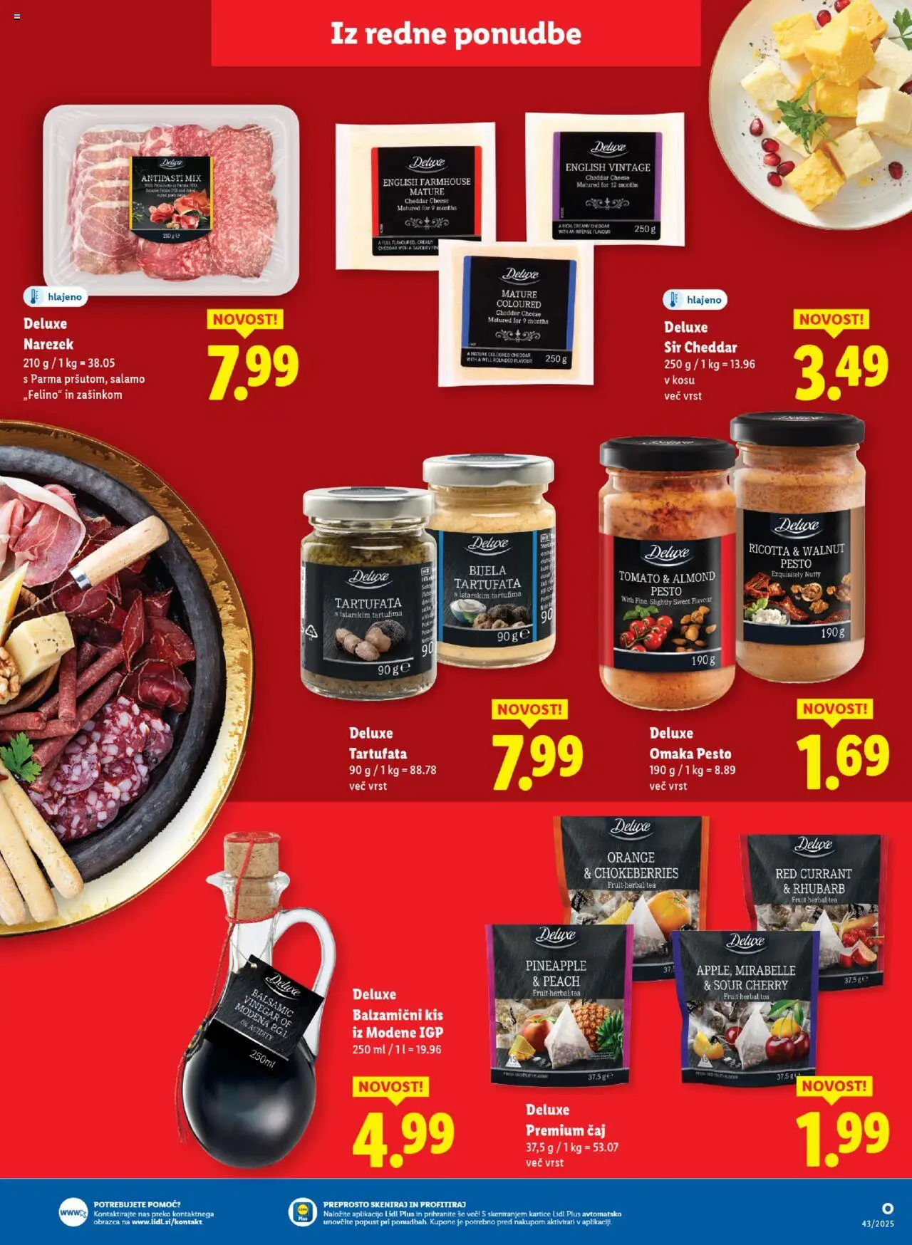 Novi Lidl katalog ponudbe – veljaven od 23.10.2025 | Stran: 53 | Izdelki: Narezek, Sir, Caj, Omaka