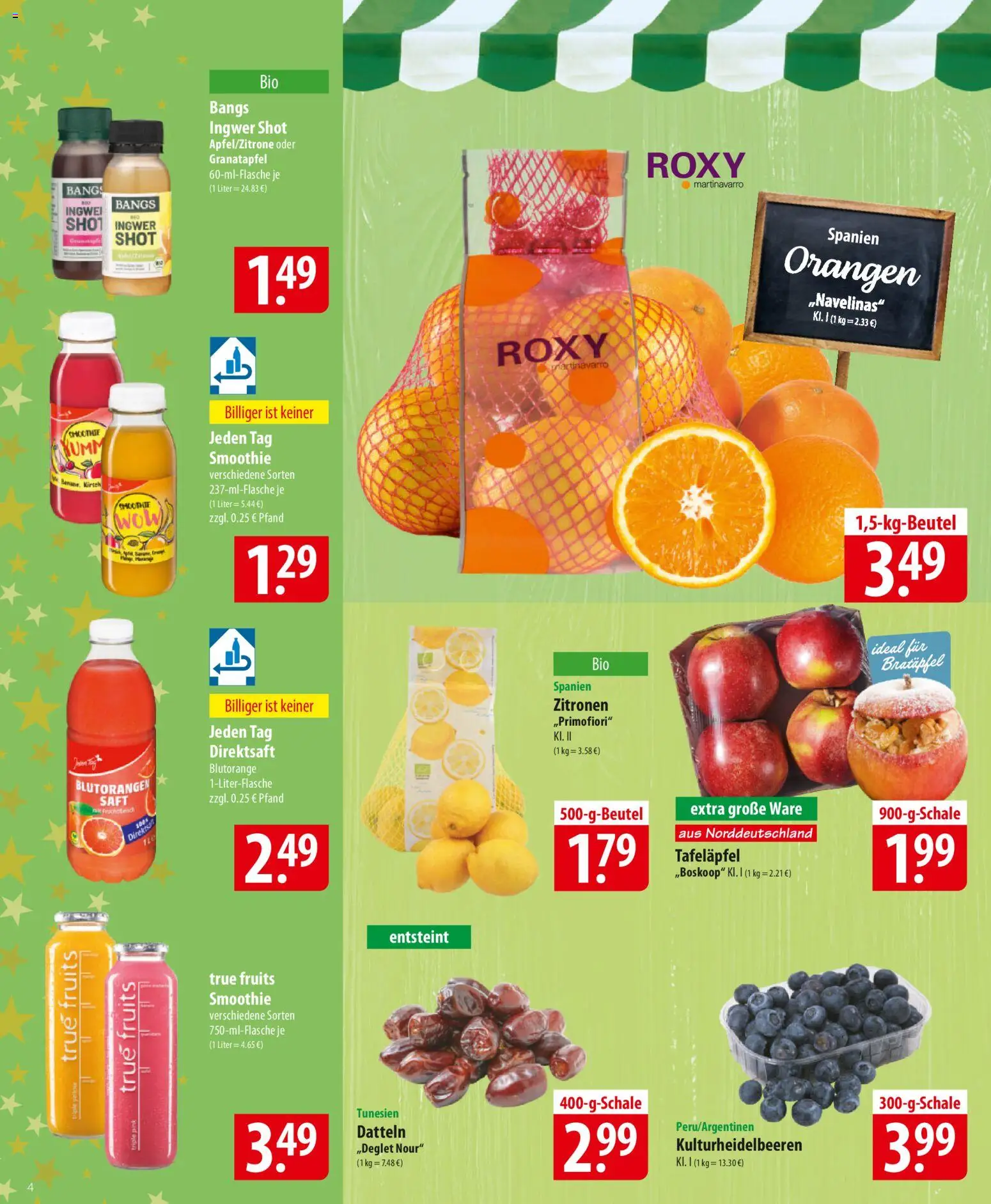 Famila Prospekt 	 – gültig ab 22.12.2025 | Seite: 4 | Produkte: Granatapfel, Orangen, Saft, Zitronen