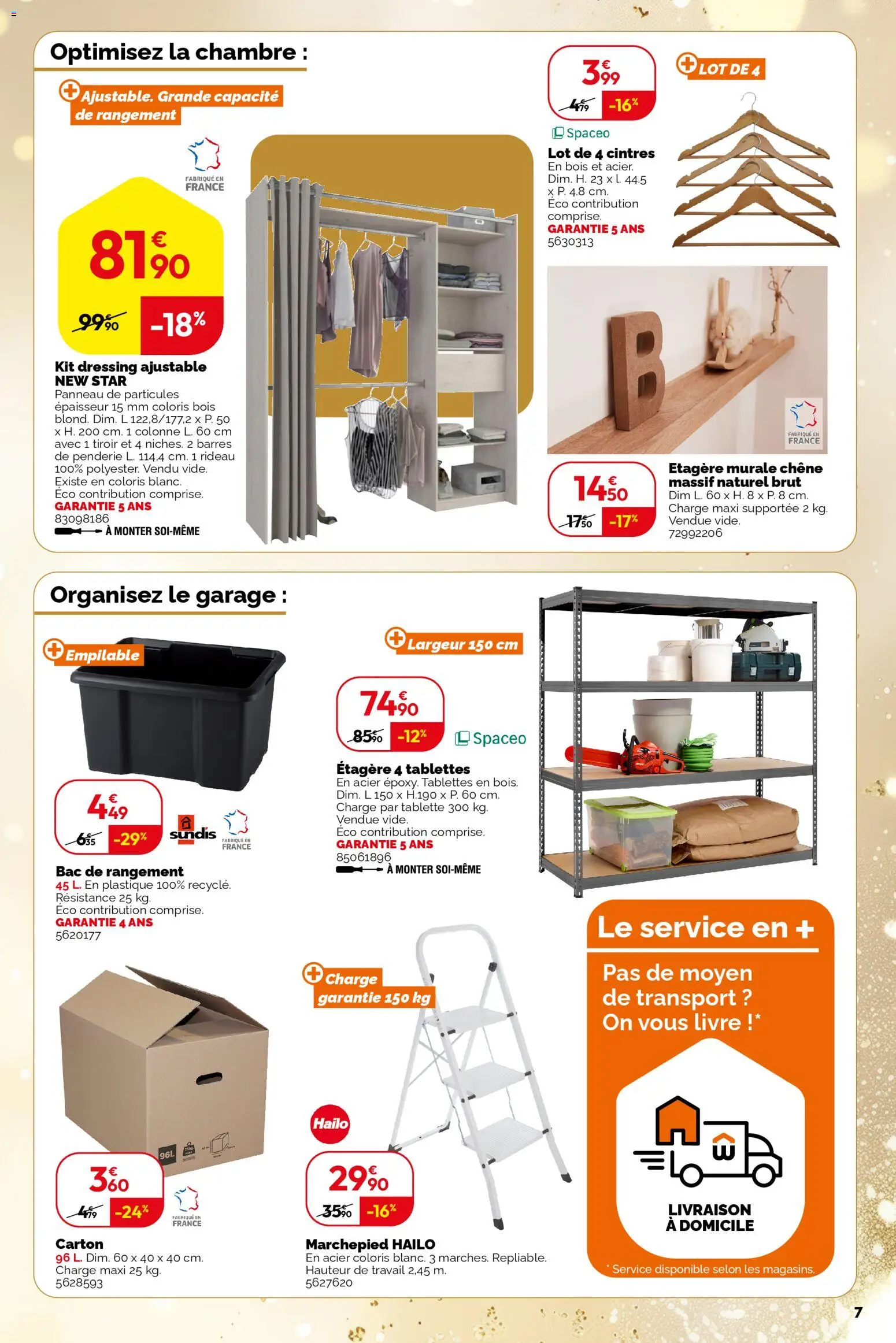 {H1} | Page: 7 | Produits: Étagère murale, Kit dressing, Étagère, Dressing