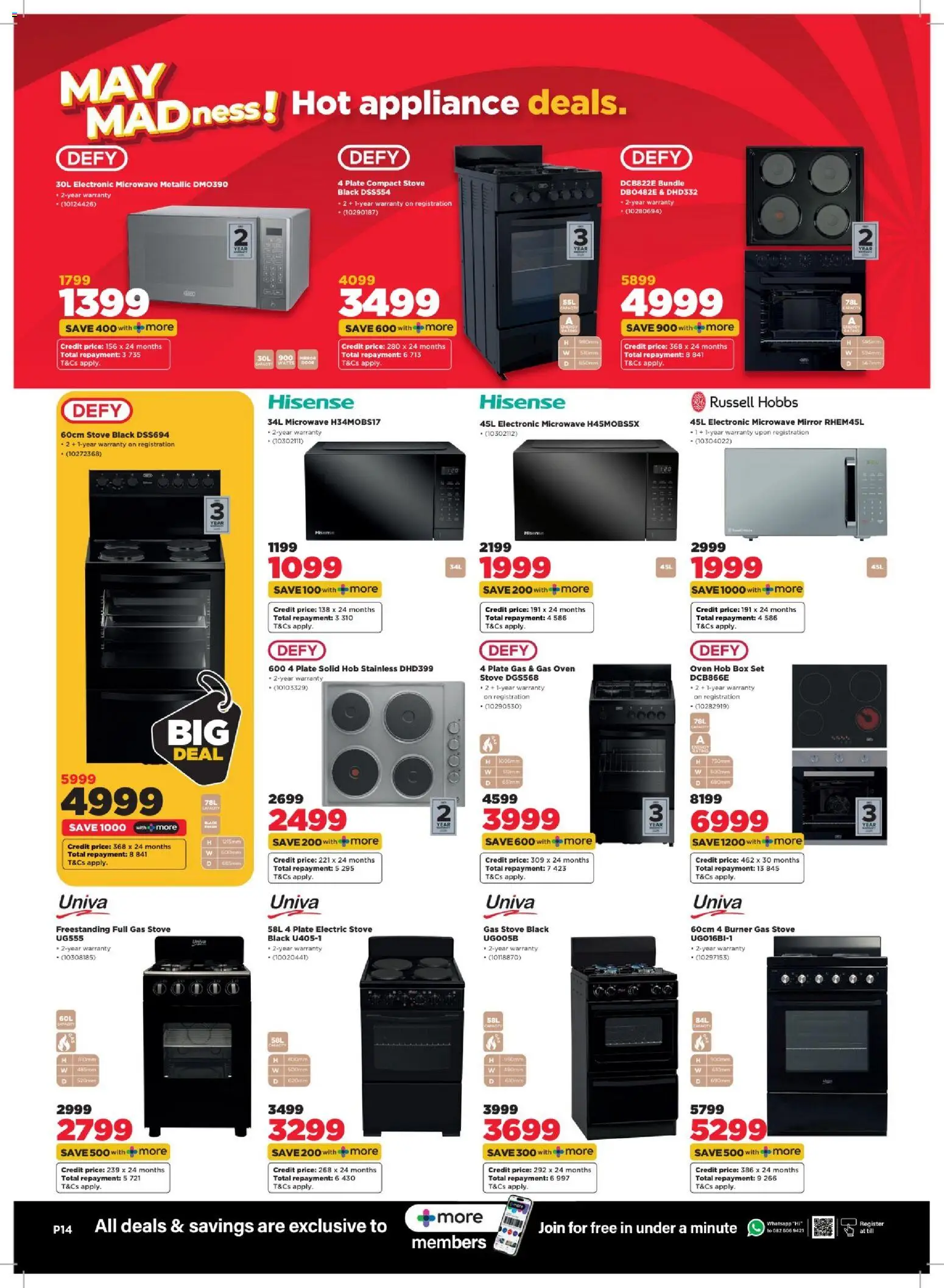 New HiFi Corp catalogue – valid from 29.04.2026 | Page: 14 | Products: Hob, Plate, Box, Microwave