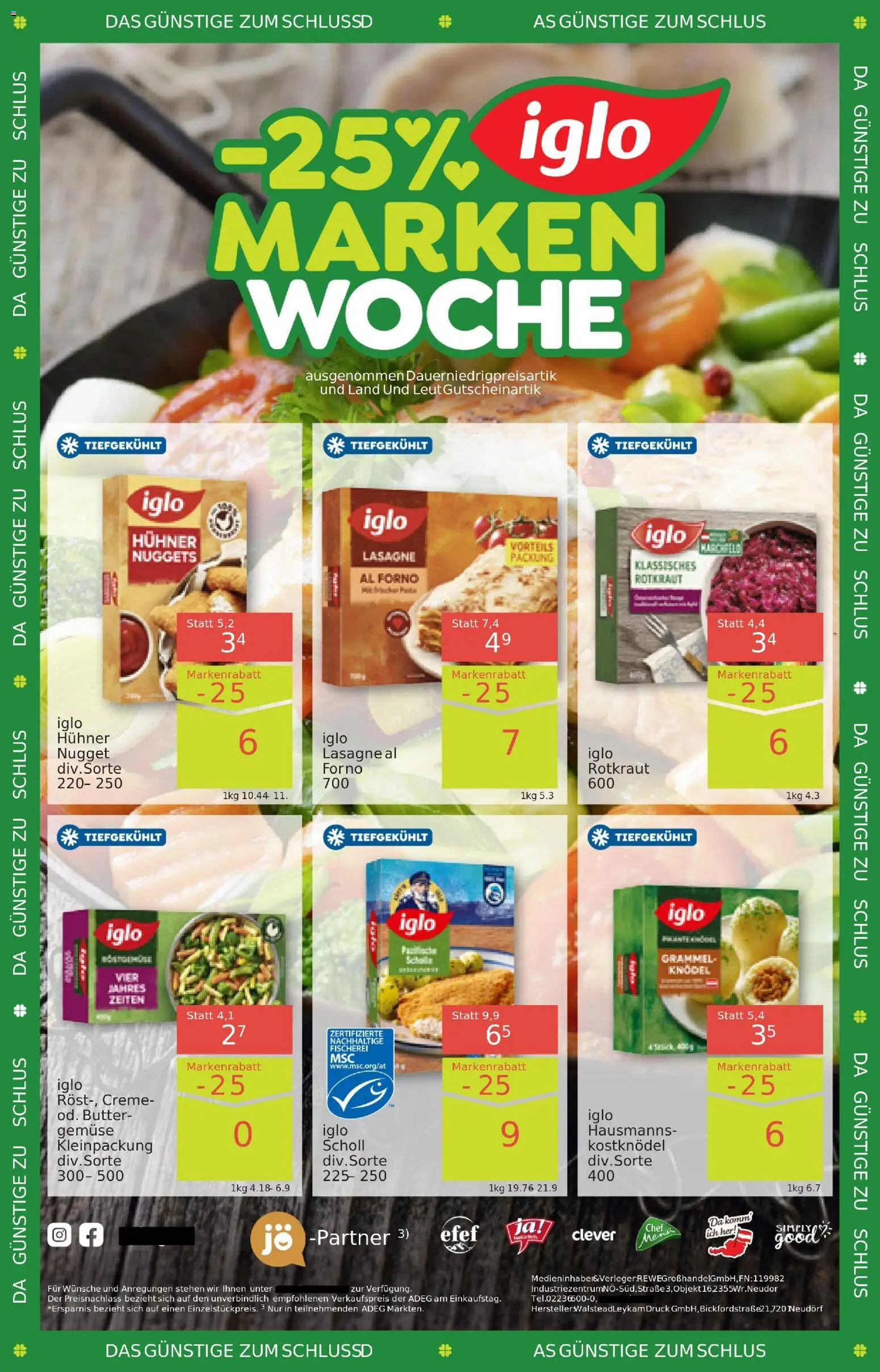 ADEG Flugblatt gültig ab 30.10.2025 | Seite: 12 | Produkte: Gemüse, Butter, Creme