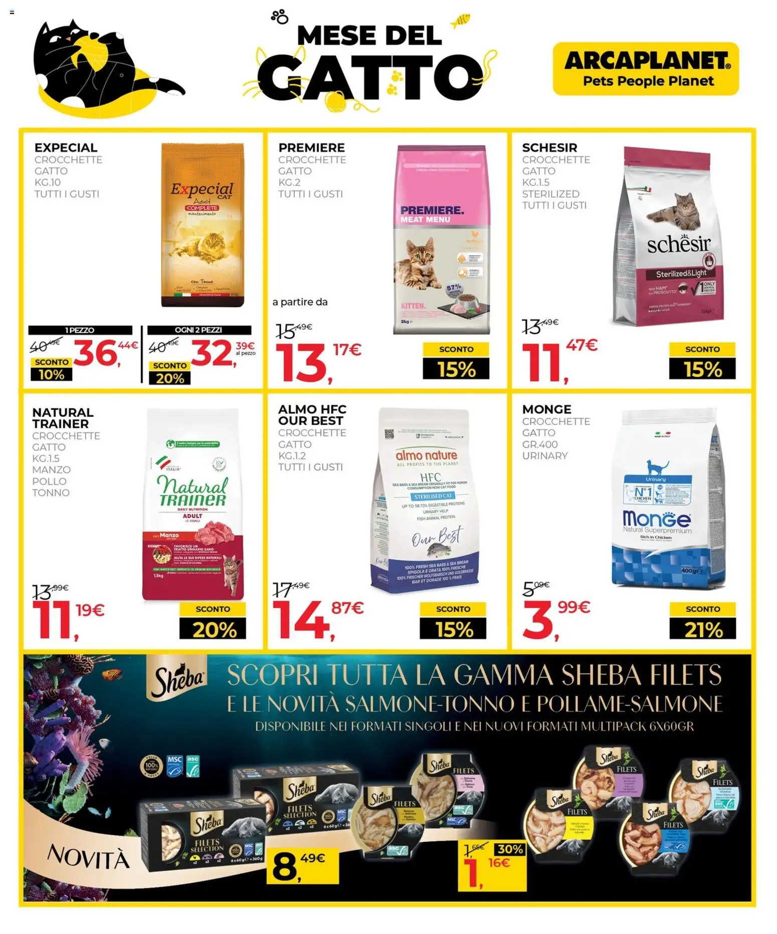 Volantino Arcaplanet del 16.02.2026 | Pagina: 16 | Prodotti: Manzo, Orata, Crocchette, Spigola