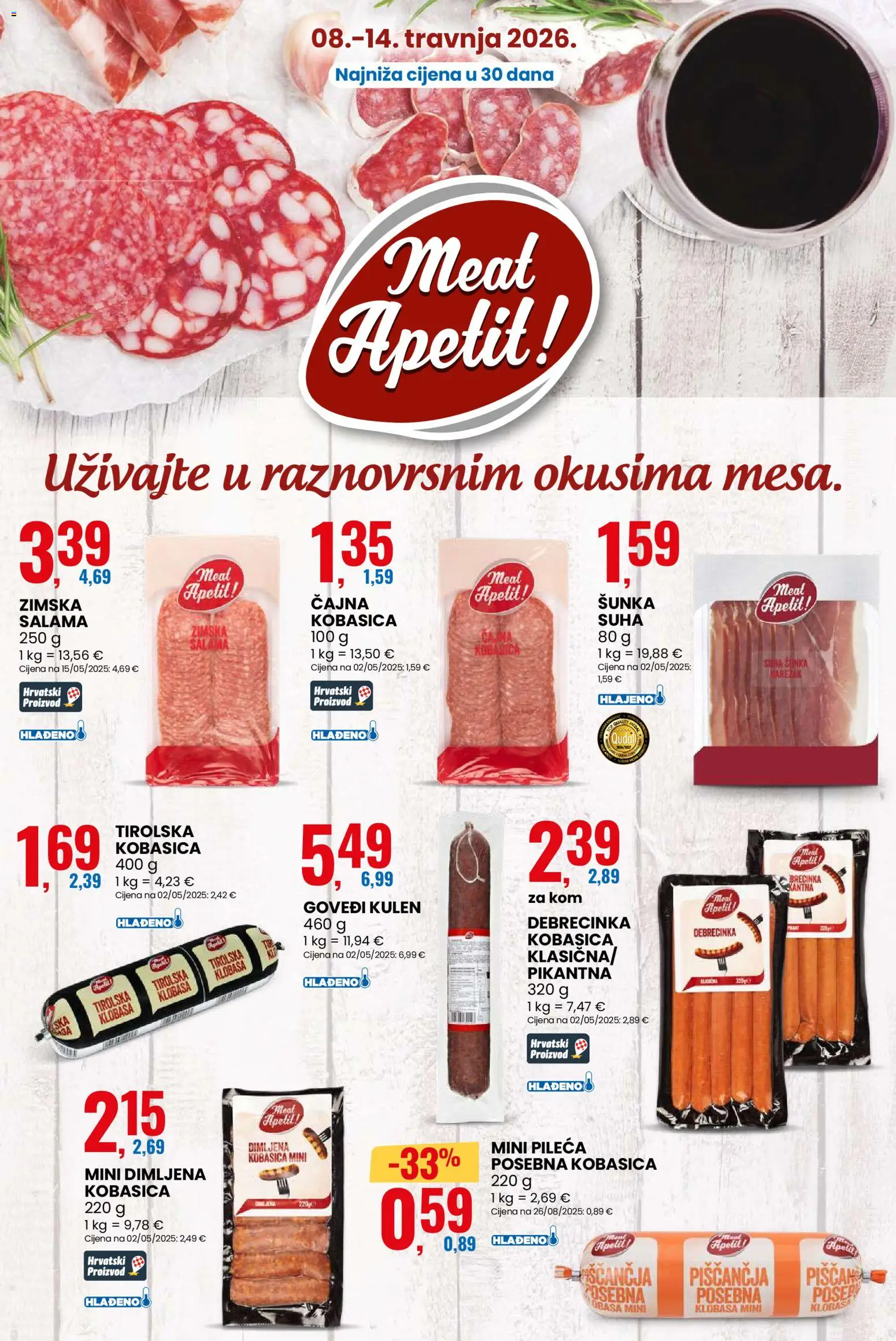 Eurospin katalog | vrijedi od 08.04.2026 | Stranica: 7 | Proizvodi: Salama, Šunka, Kobasica, Kulen
