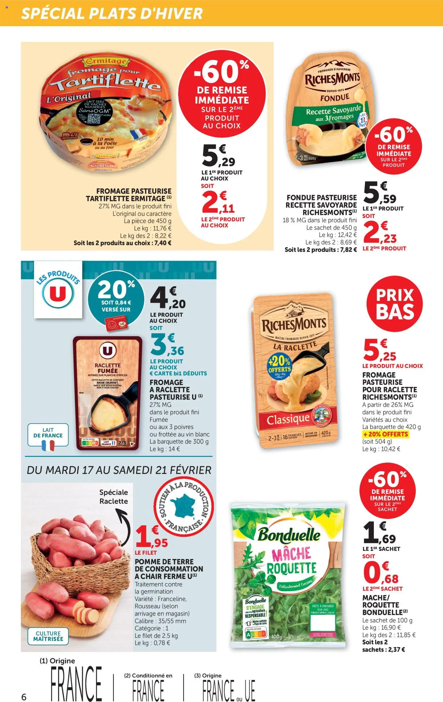 {H1} | Page: 6 | Produits: Poêle, Pomme de terre de consommation, Lait, Fromage