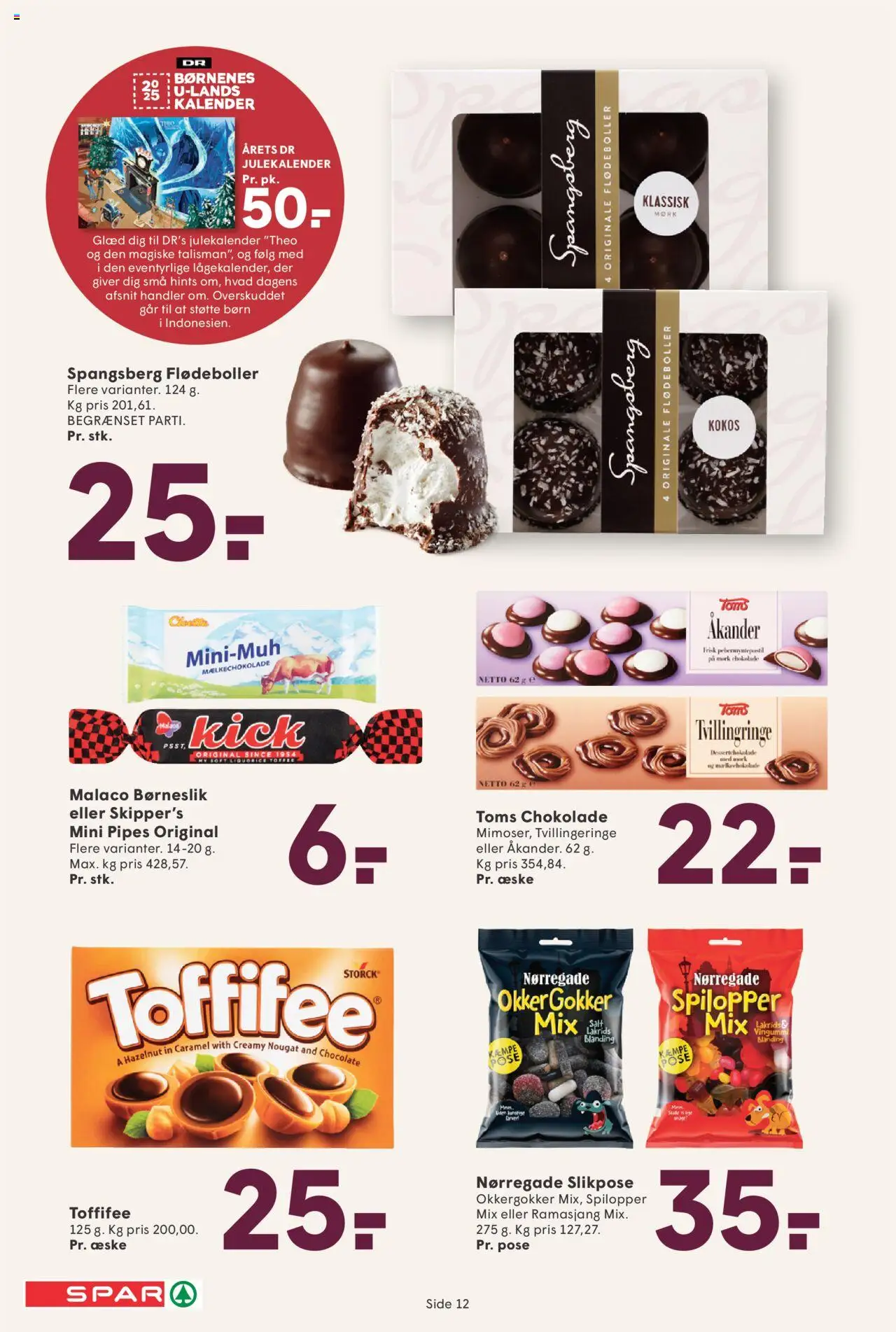 Spar tilbudsavis – gyldig fra 17.10.2025 | Side: 12 | Produkter: Chokolade, Flødeboller, Nougat