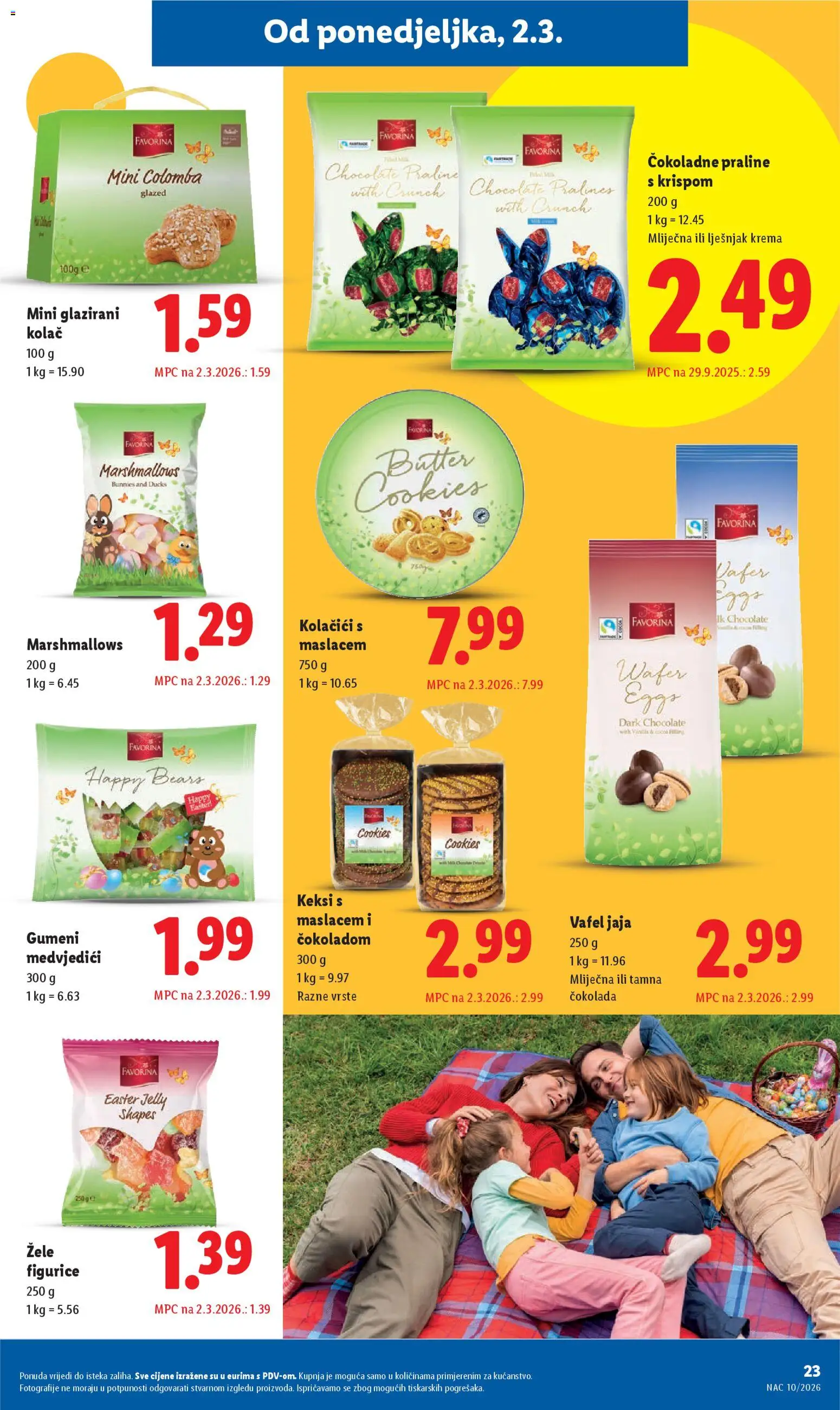 Lidl katalog | vrijedi od 02.03.2026 | Stranica: 23 | Proizvodi: Keksi, Jaja, Čokolada, Krema