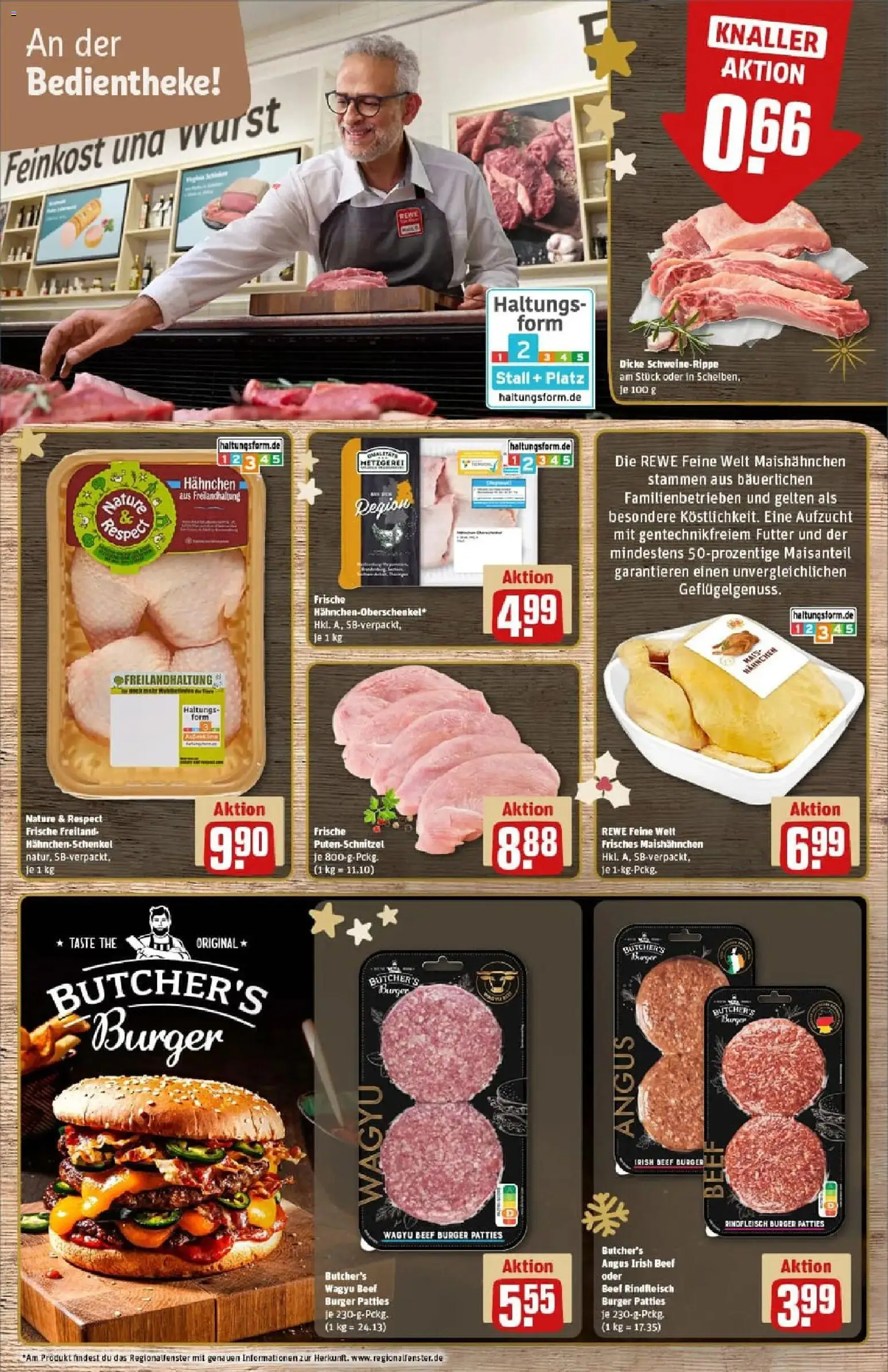 Rewe prospekt Lutherstadt Eisleben	 – gültig ab 01.12.2025 | Seite: 10 | Produkte: Hahnchen, Hahnchenschenkel, Burger, Schnitzel