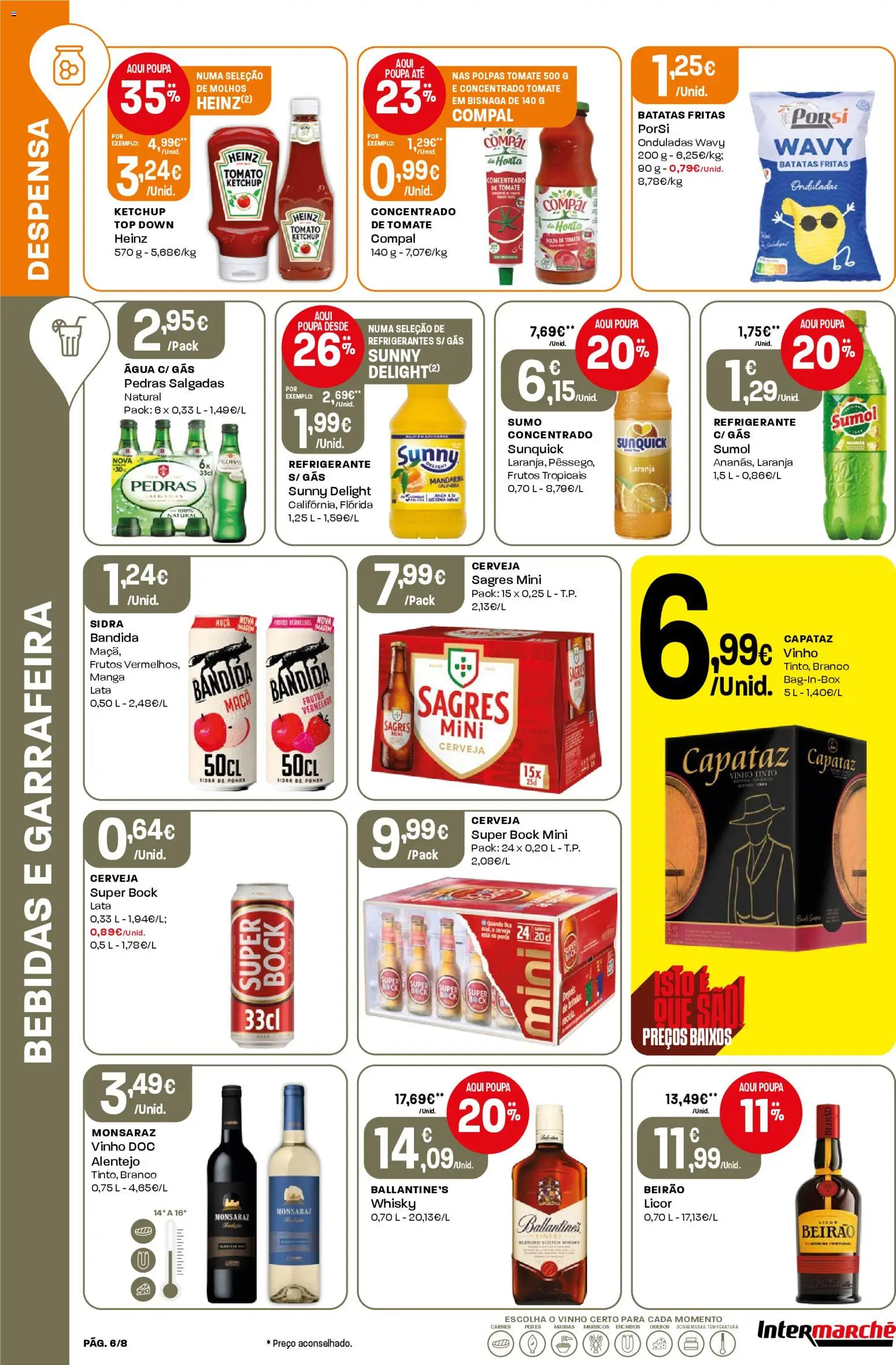 Intermarché Folheto Mini │ válido de 12.03.2026 | Página: 6 | Produtos: Refrigerante, Whisky, Licor, Vinho