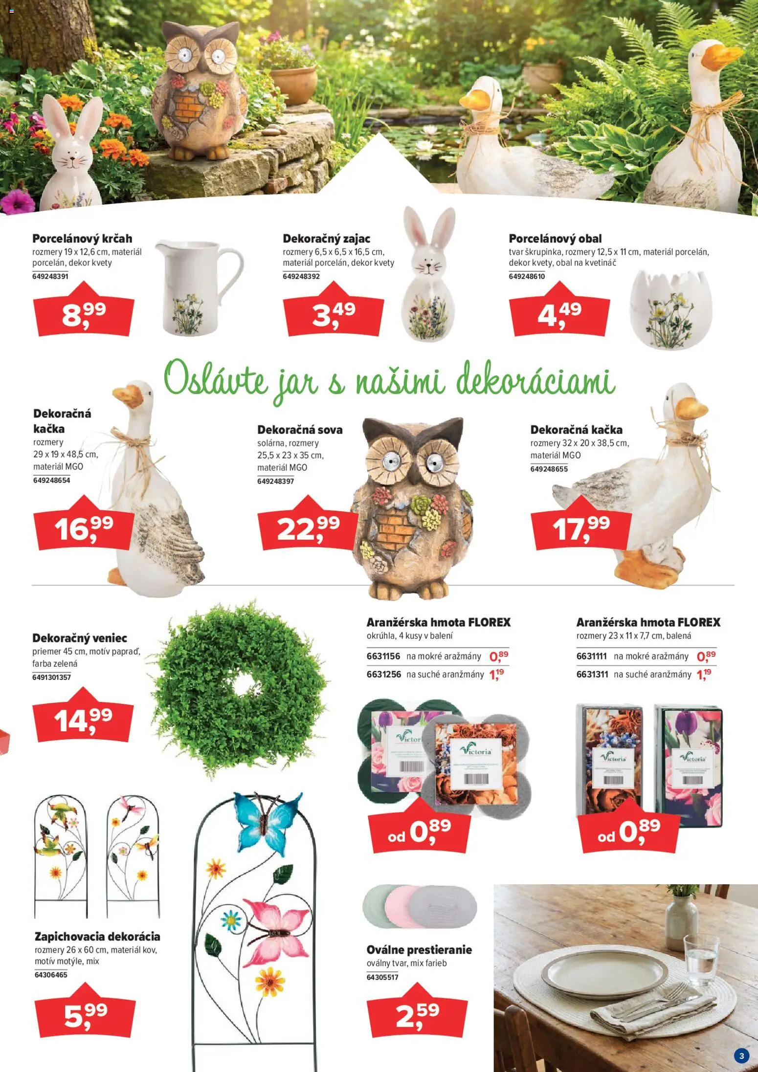 Nové Kinekus akcie – leták je platný od 01.03.2026 | Strana: 3 | Produkty: Kvetináč, Kačka, Kvety, Jar