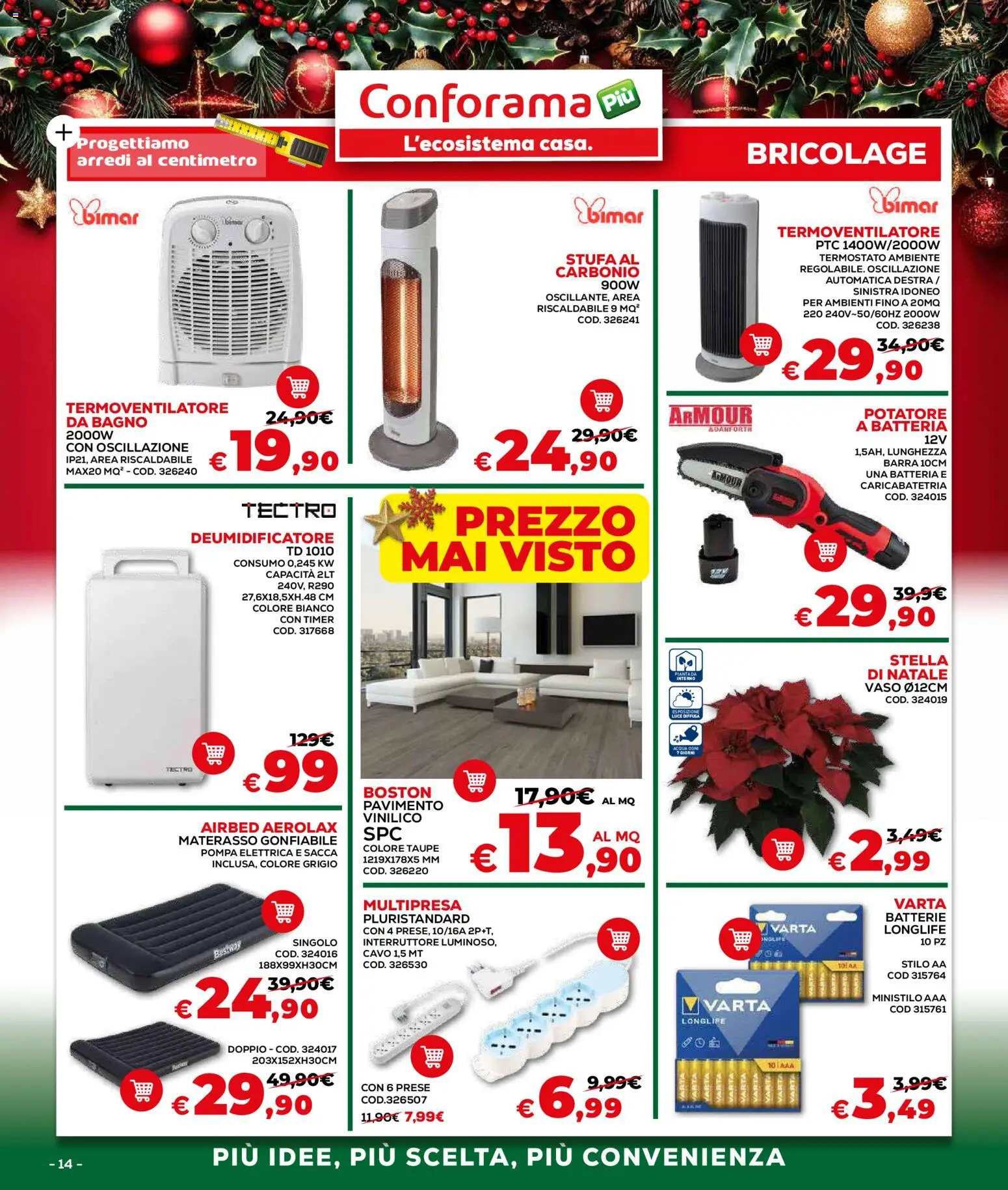 Volantino Conforama del 04.12.2025 | Pagina: 14 | Prodotti: Pavimento, Cavo, Bagno, Batterie