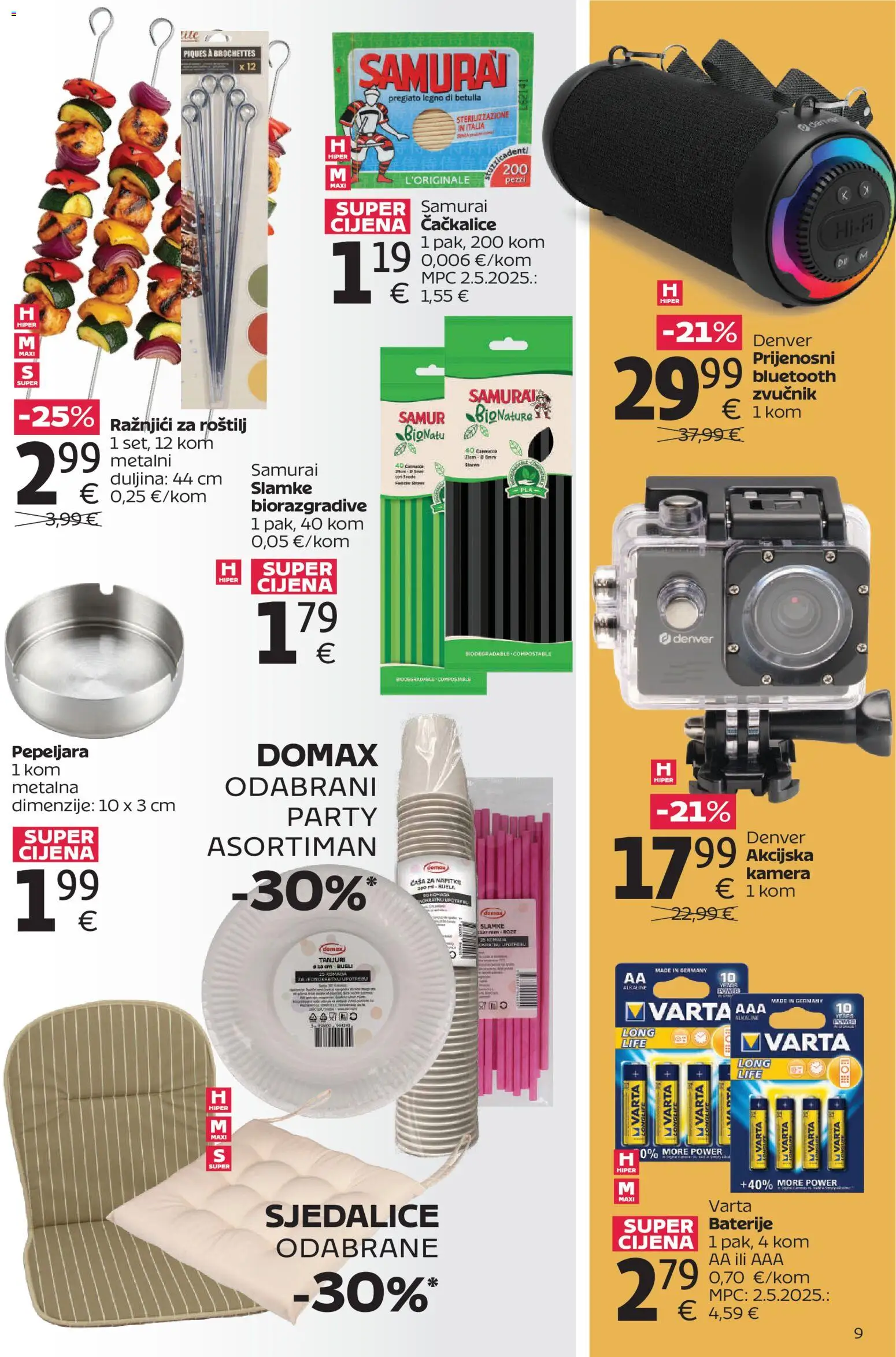 Tommy katalog | vrijedi od 27.04.2026 | Stranica: 9 | Proizvodi: Baterije, Pepeljara, Tanjuri, Zvučnik