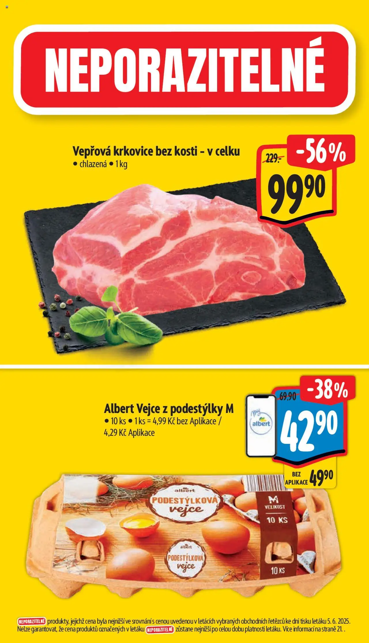 Albert leták - Supermarket od 11.06.2025 | Strana: 2 | Produkty: Vejce, Vepřová krkovice bez kosti, Krkovice, Vepřová krkovice