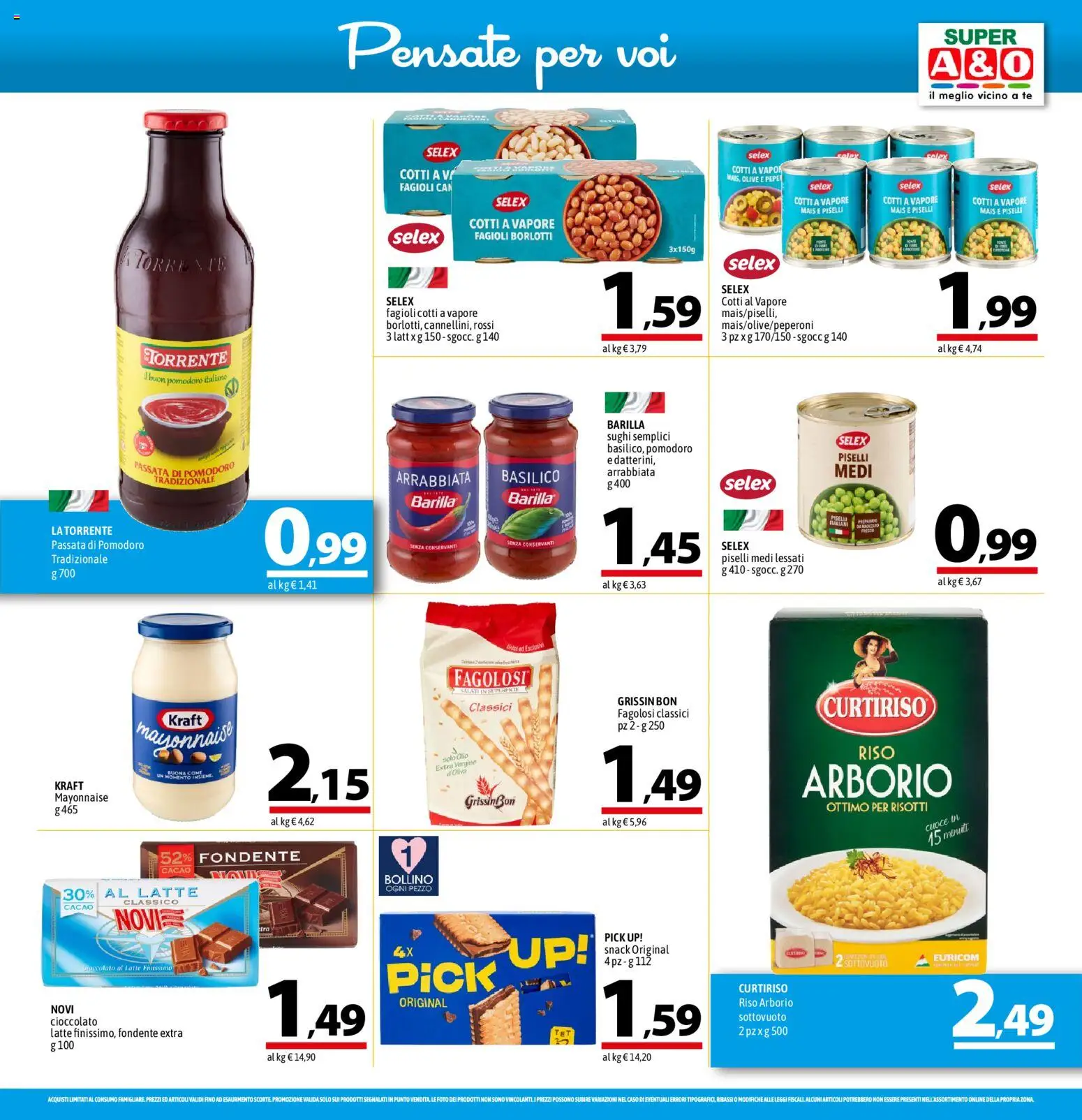 Volantino A&O del 12.03.2026 | Pagina: 9 | Prodotti: Cioccolato, Olive, Piselli, Mais