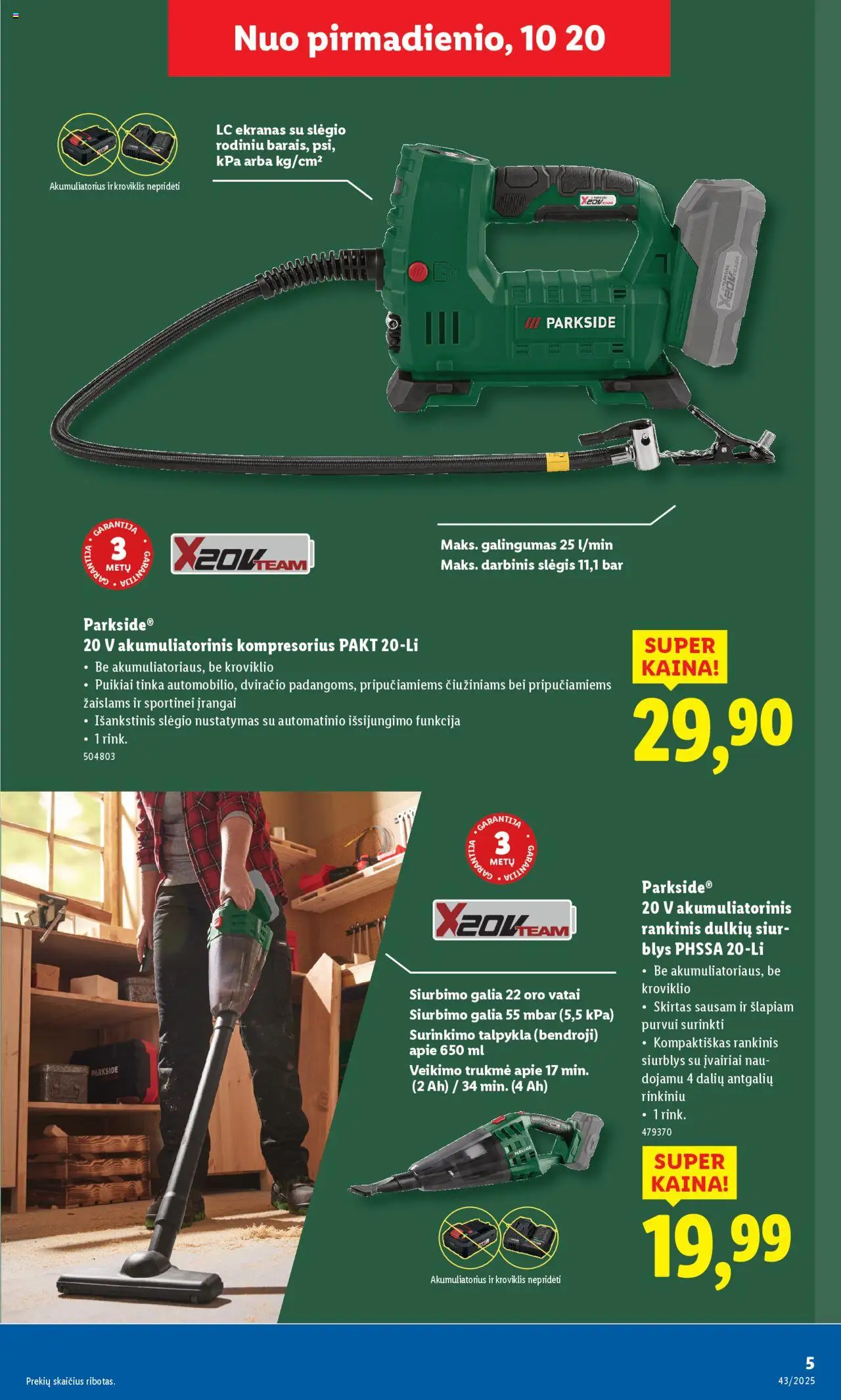 LIDL akcijos nuo 20.10.2025 | Puslapis: 5 | Prekių: Akumuliatorius