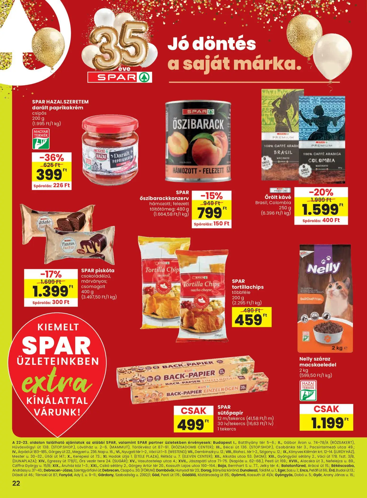 Spar akciós ujság - amely érvényes a következő dátumtól: 26.03.2026 | Oldal: 3 | Termékek: Piskóta, Macskaeledel, Tortillachips, Őrölt kávé