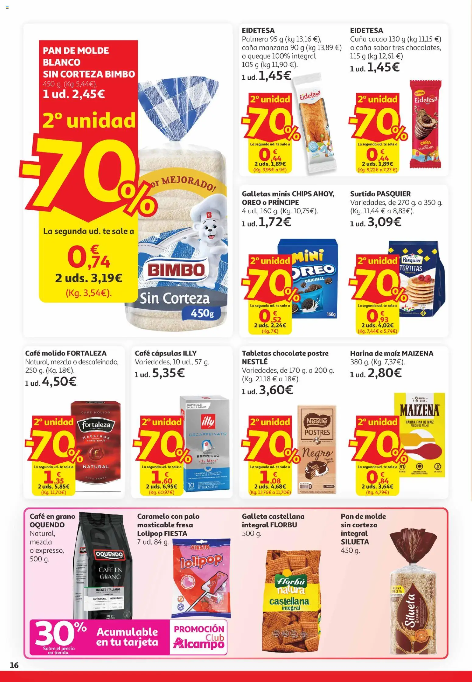Alcampo  Canarias │ válido desde el 25.03.2026 | Página: 16 | Productos: Chocolate, Cereales, Φρυγανιές σικάλεως, Cuna
