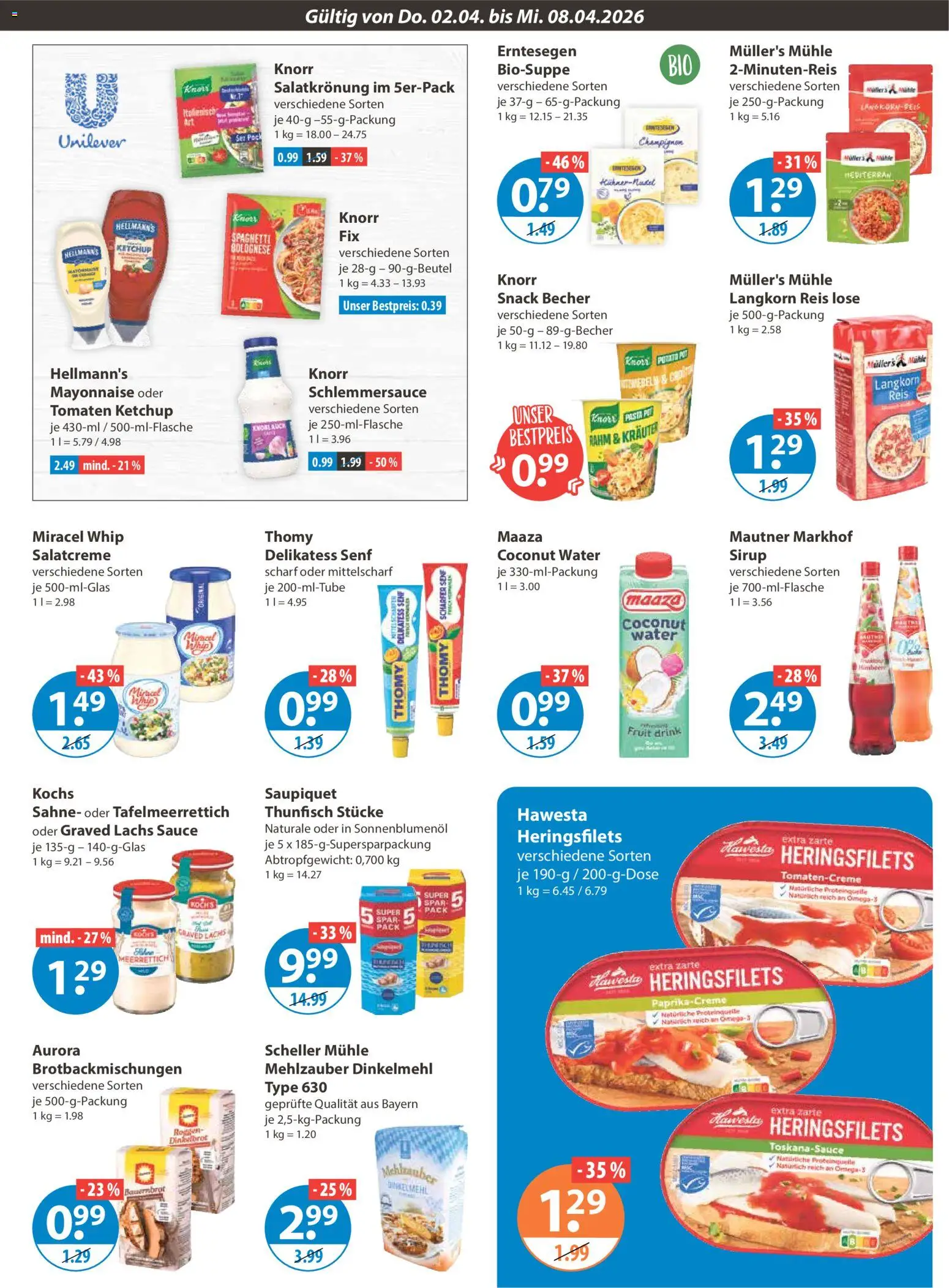 V-Markt Schwaben / Oberbayern – gültig ab 02.04.2026 | Seite: 9 | Produkte: Miracel whip, Mayonnaise, Himbeere, Sahne