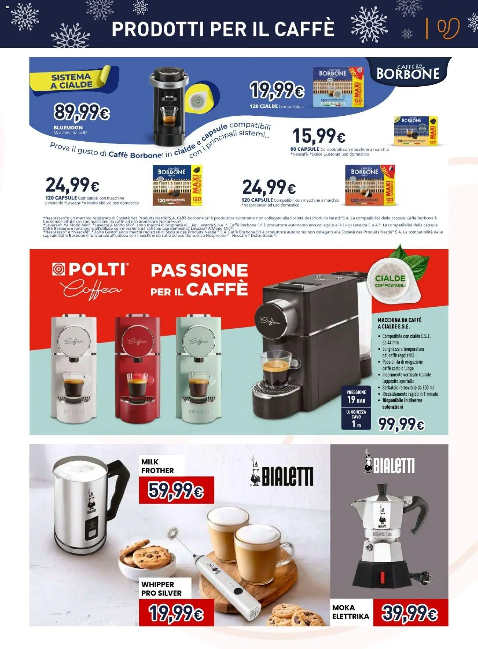 Volantino Unieuro del 06.12.2025 | Pagina: 3 | Prodotti: Macchina da caffe, Caffè, Cavo, Lavazza