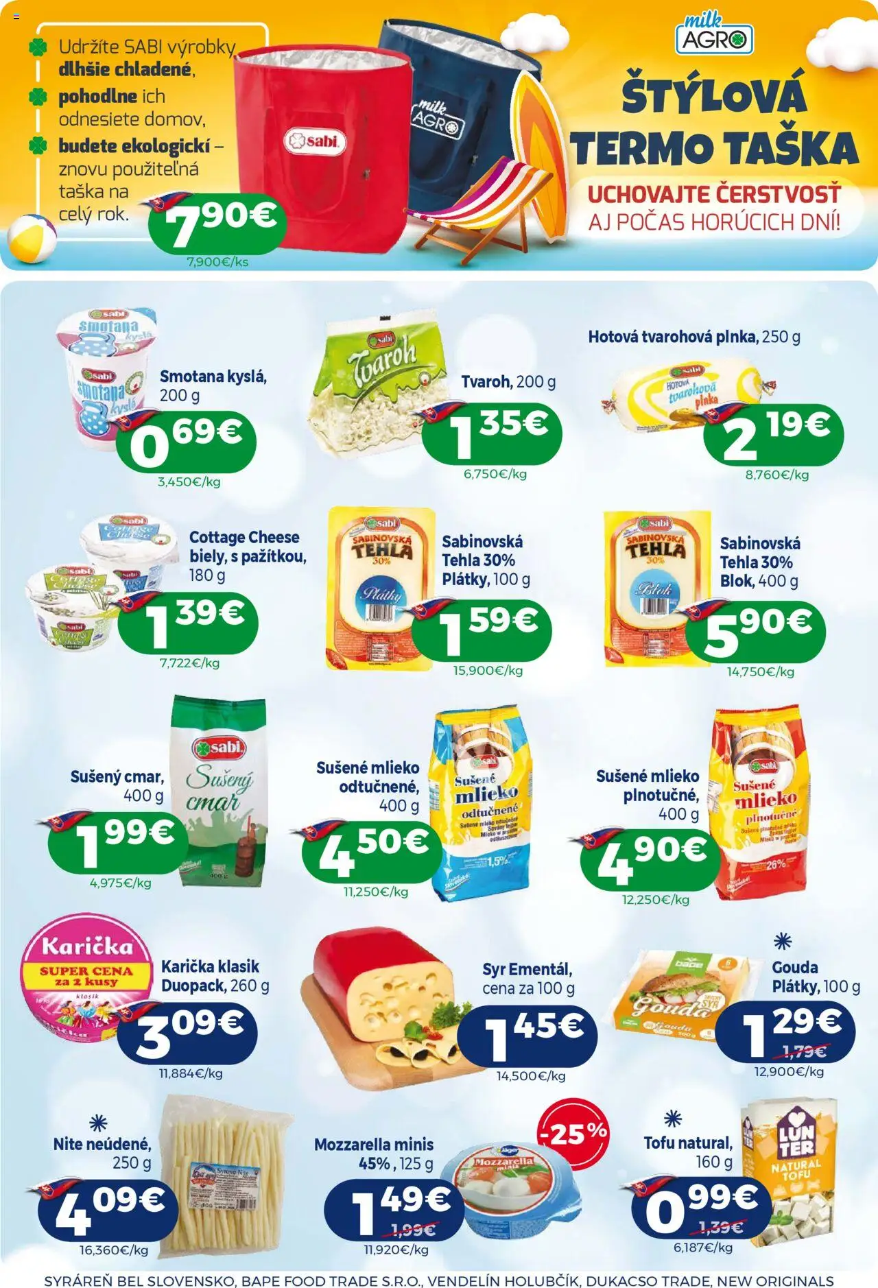 Milk Agro leták │ platný od 27.08.2025 | Strana: 4 | Produkty: Mlieko, Mozzarella, Tofu, Sušené mlieko
