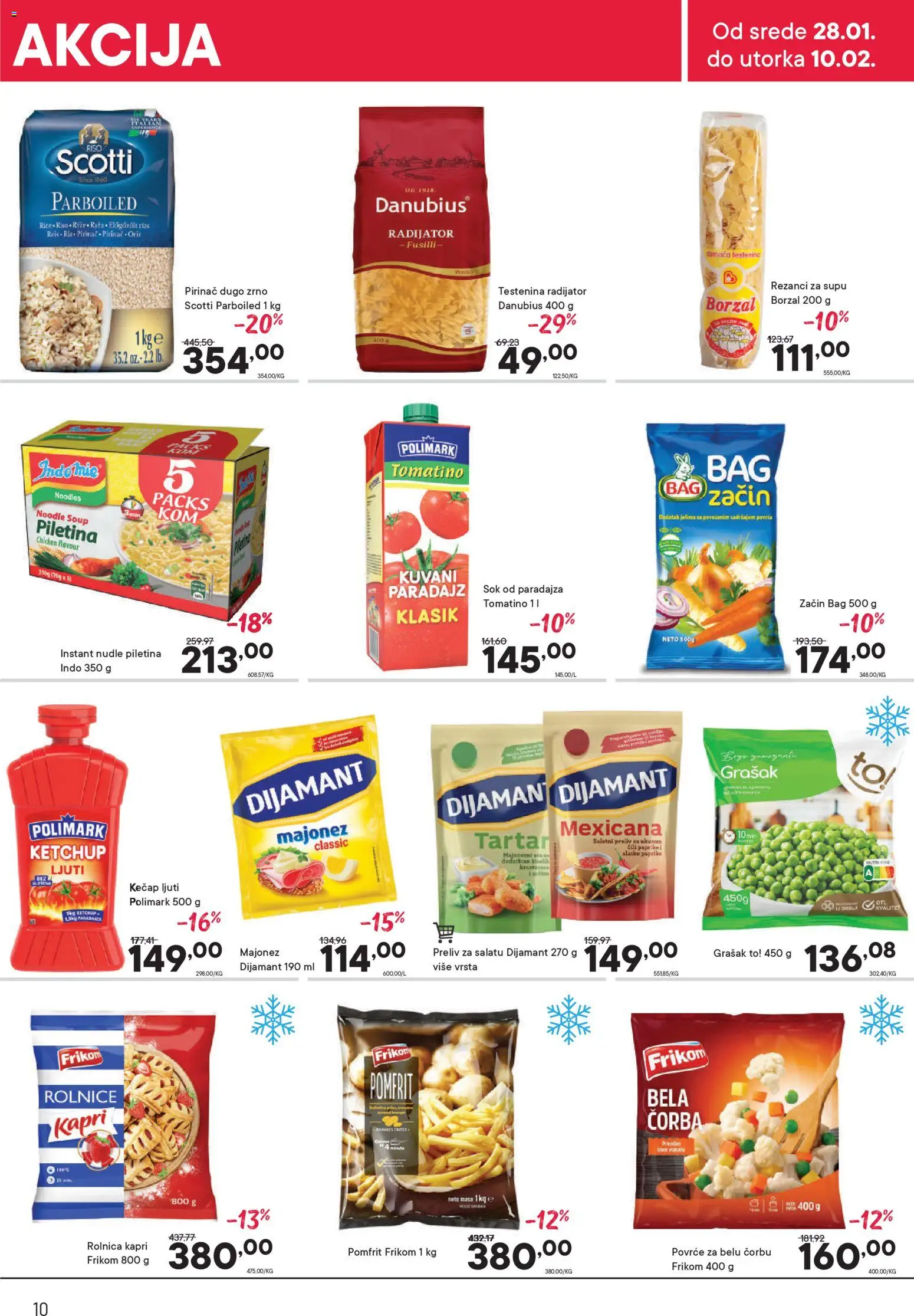 PerSu katalog - važi od 28.01.2026 | Strana: 10 | Proizvode: Testenina, Sok, Piletina, Paradajz